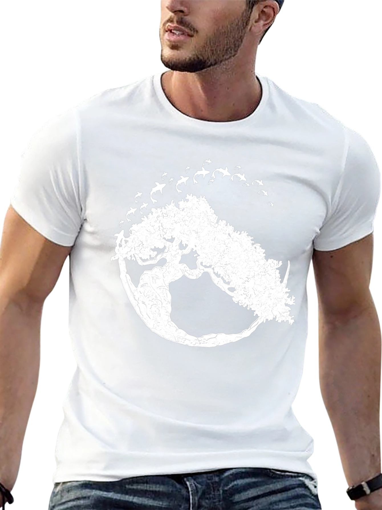Natures Embrace: Tree & Birds Graphic Tee