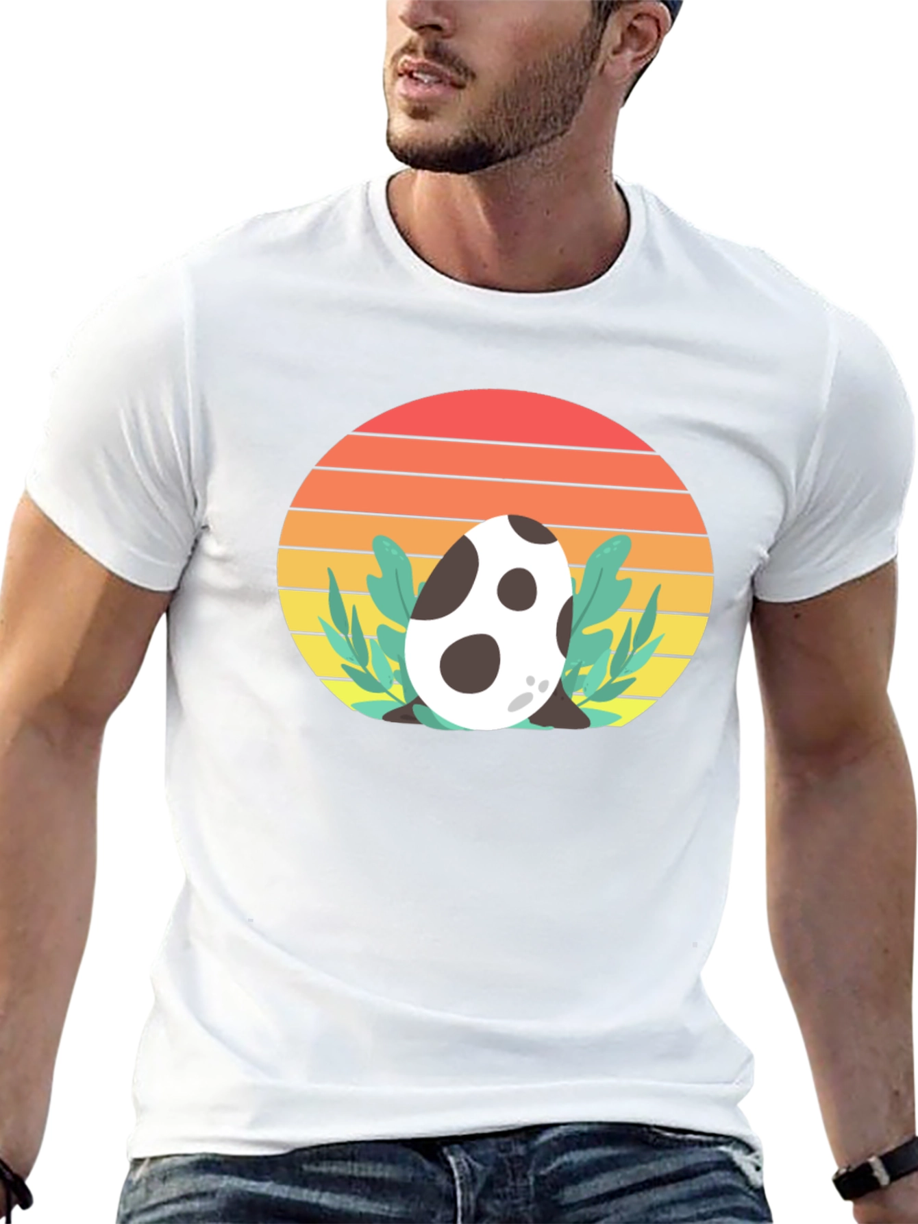 Dino Egg Sunset Tee - Retro Style T-Shirt