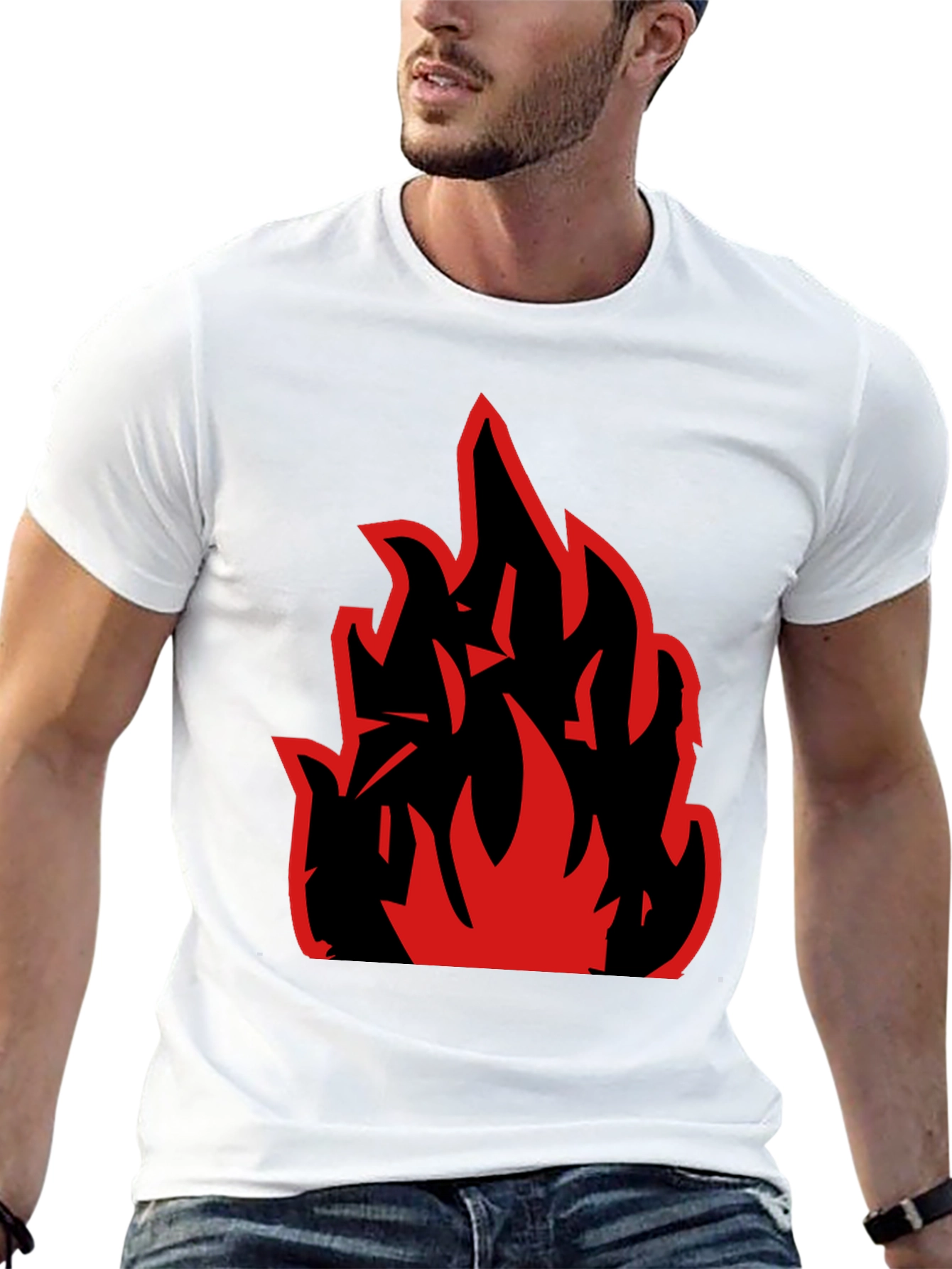 Bold Fire Graphic Black T-Shirt
