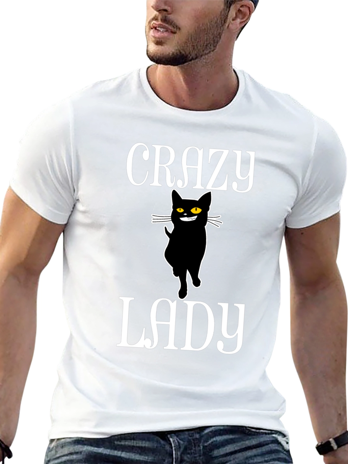 Crazy Cat Lady T-Shirt - Black Cotton Tee