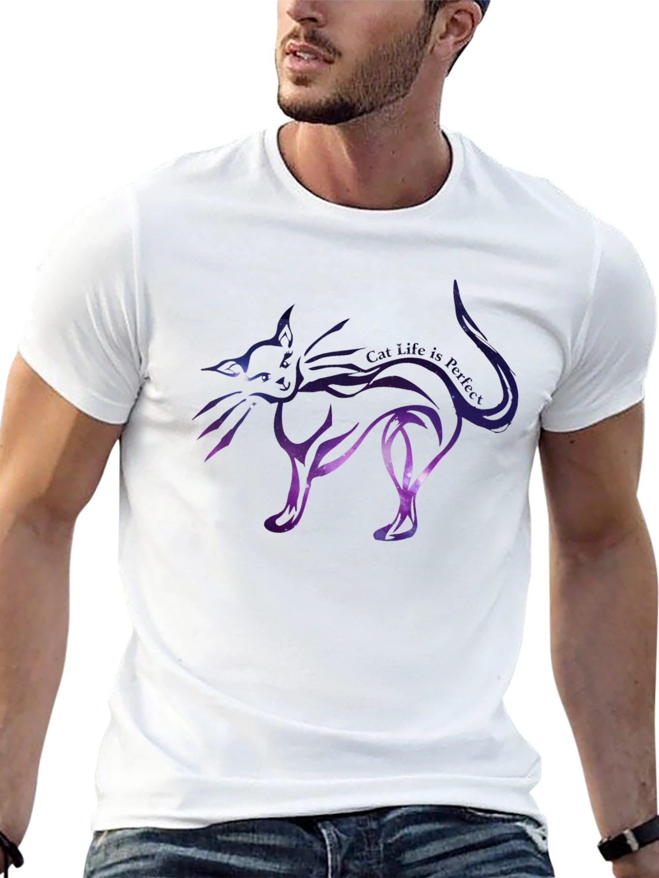 Galaxy Cat Graphic Tee - Unique Unisex T-Shirt