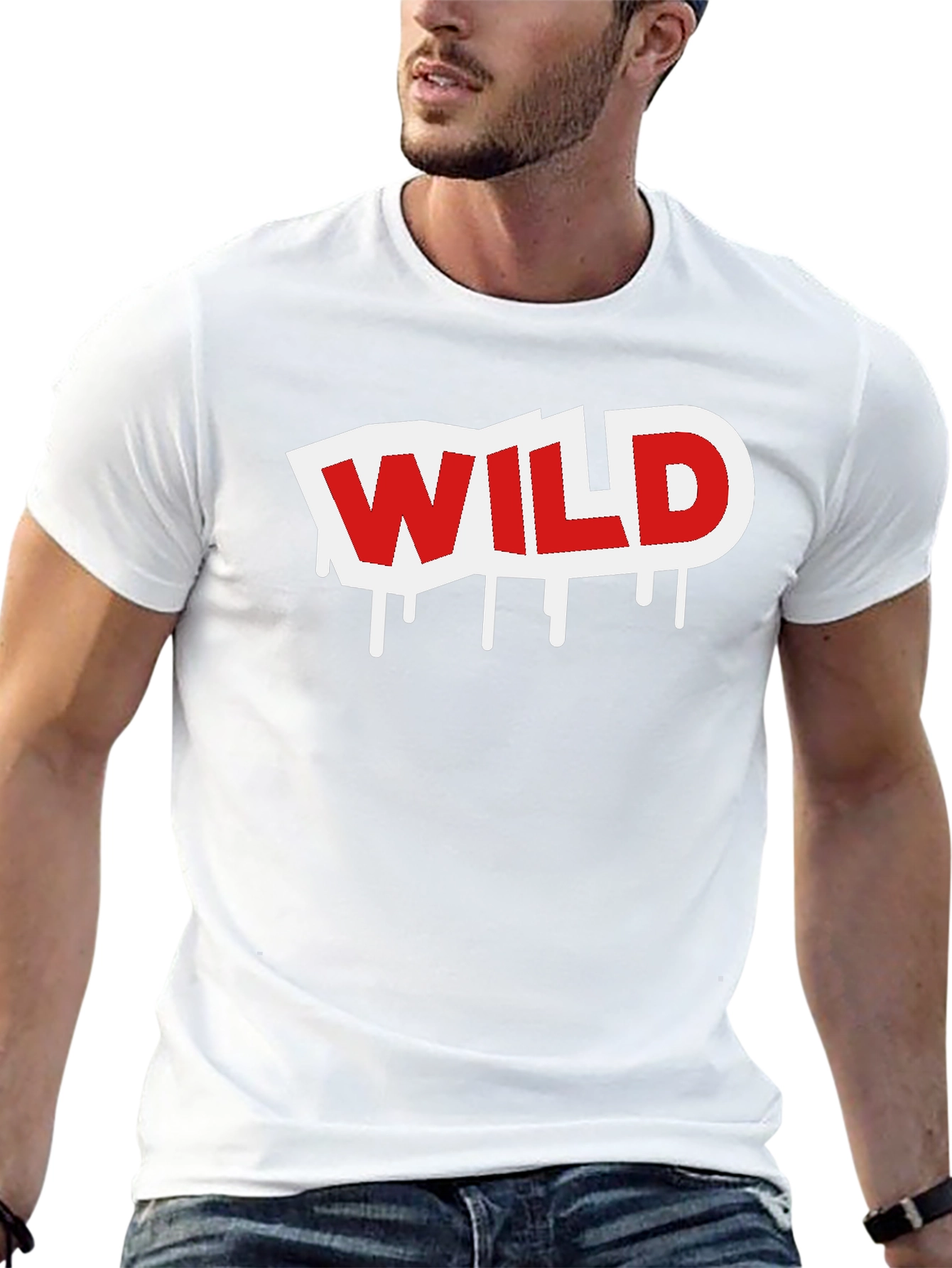 Wild Graphic Print Black T-Shirt