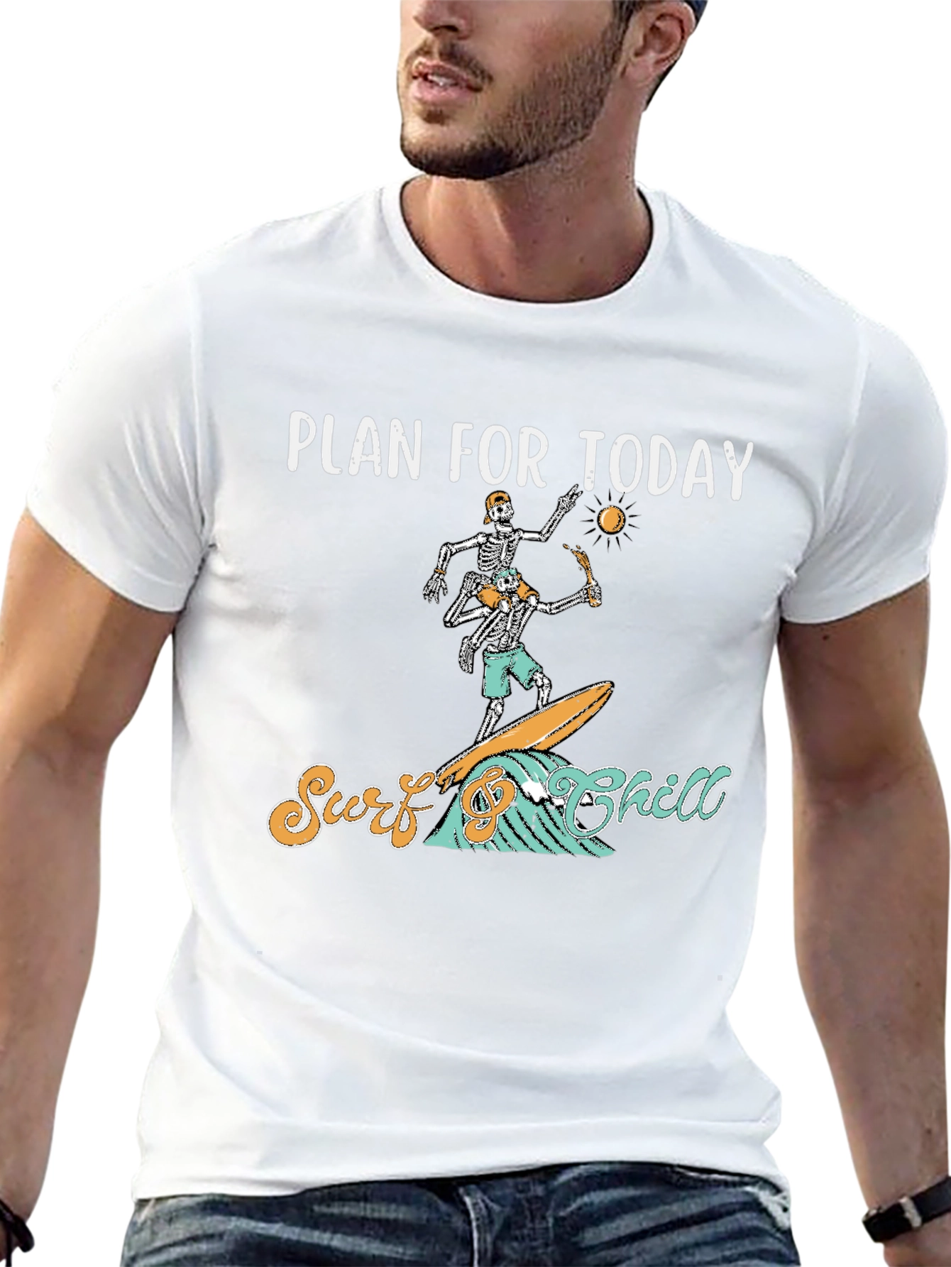 Surf Chill Skeleton Graphic Tee
