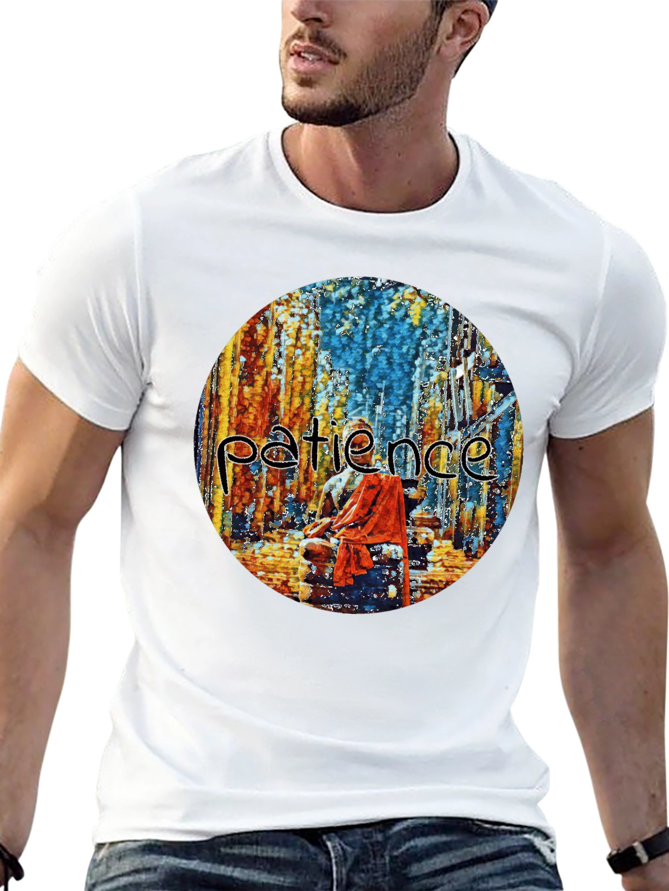 Patience Graphic Print Crew Neck T-Shirt