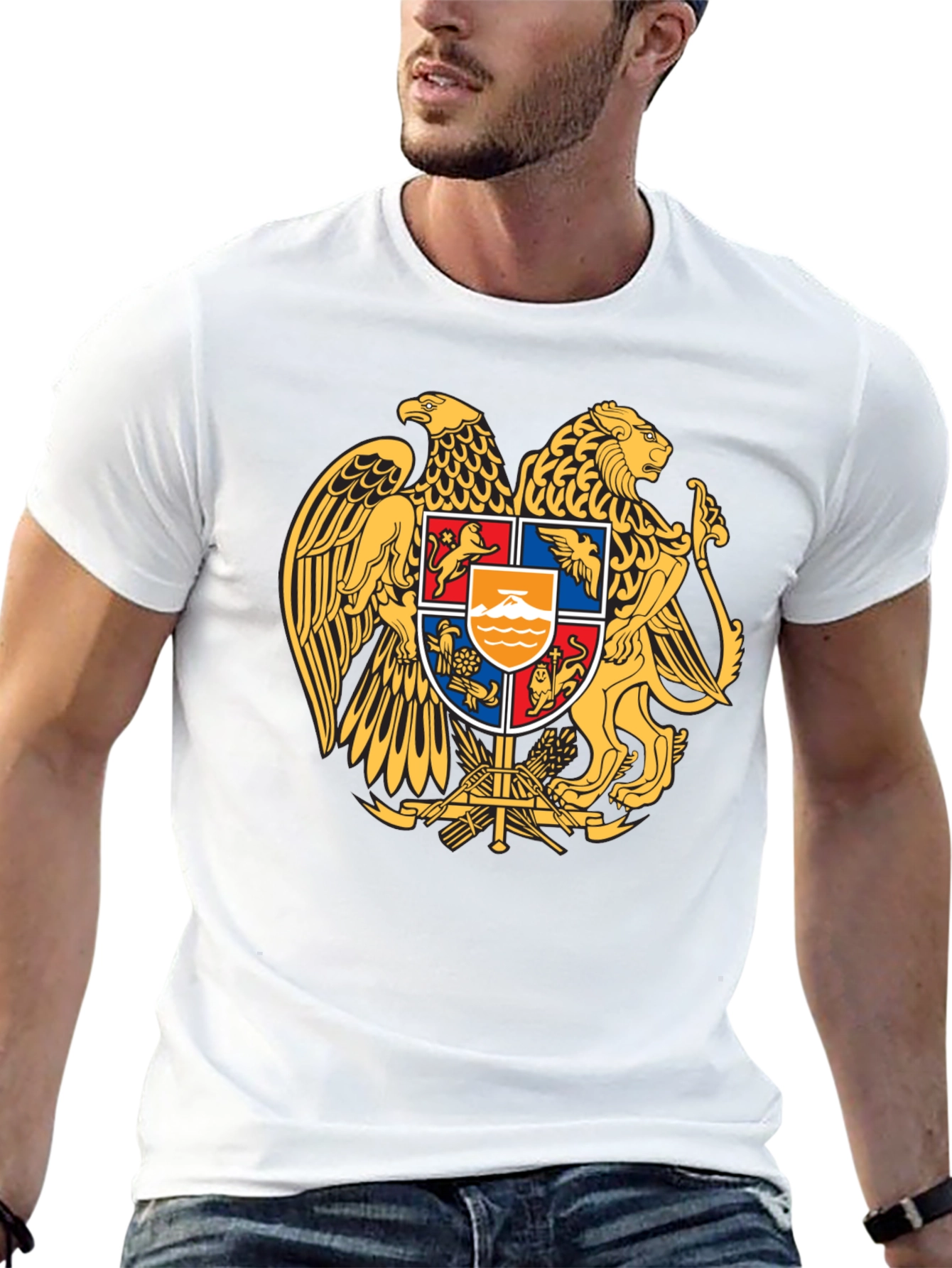 Armenian Coat of Arms T-Shirt - Premium Black Tee