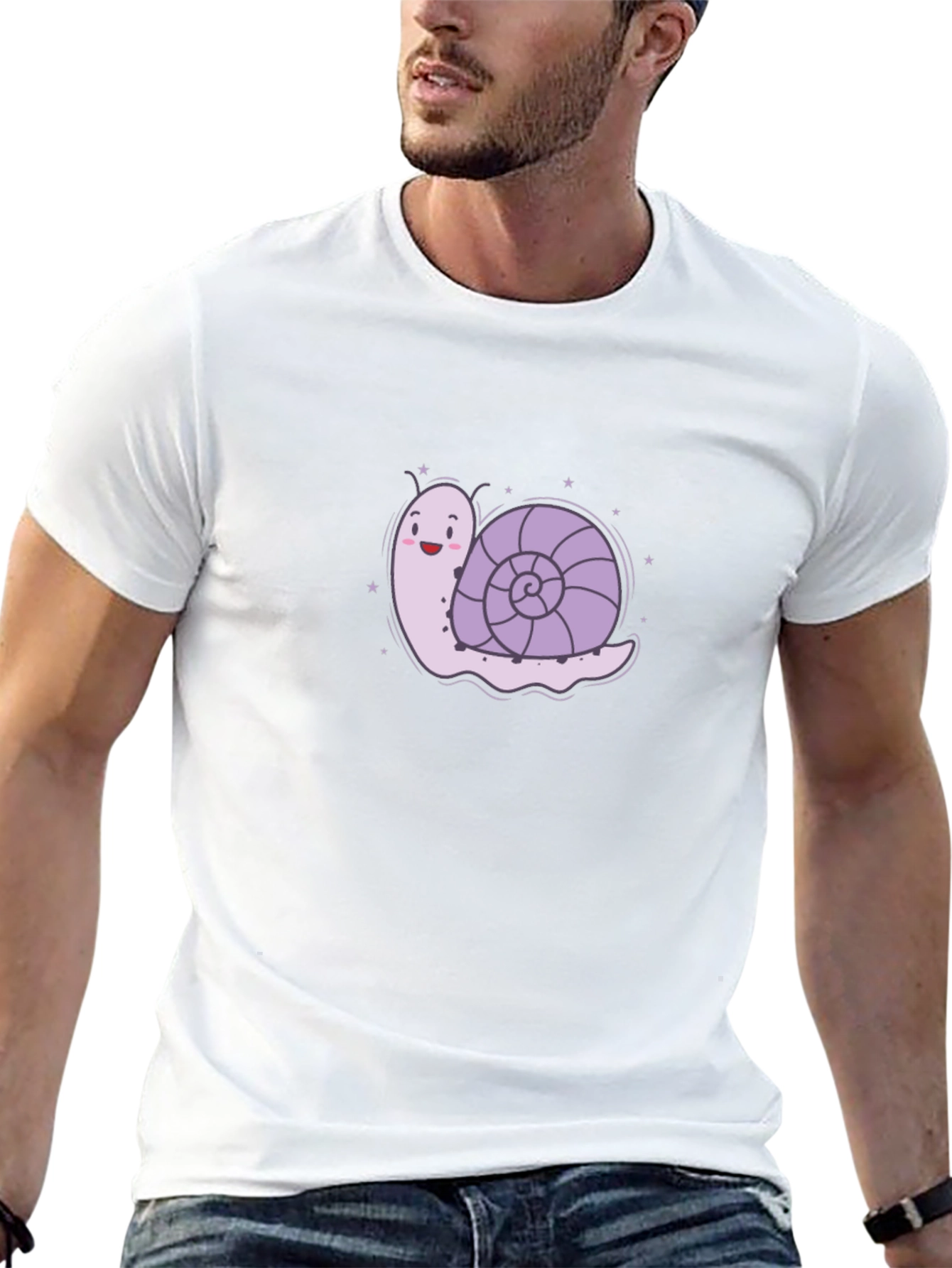 Snail Graphic Tee - Black Cotton T-Shirt