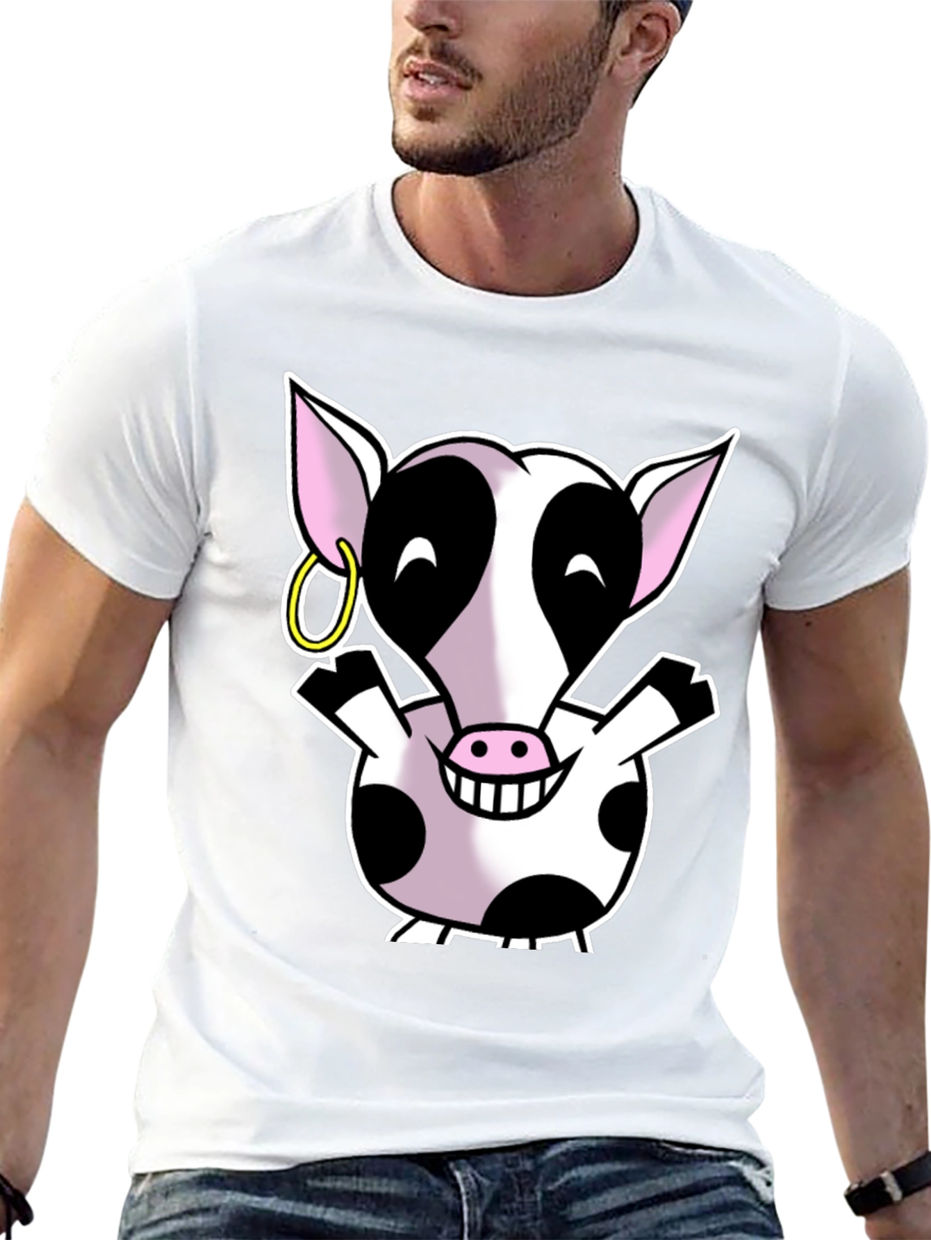 Cute Cartoon Cow Graphic Tee