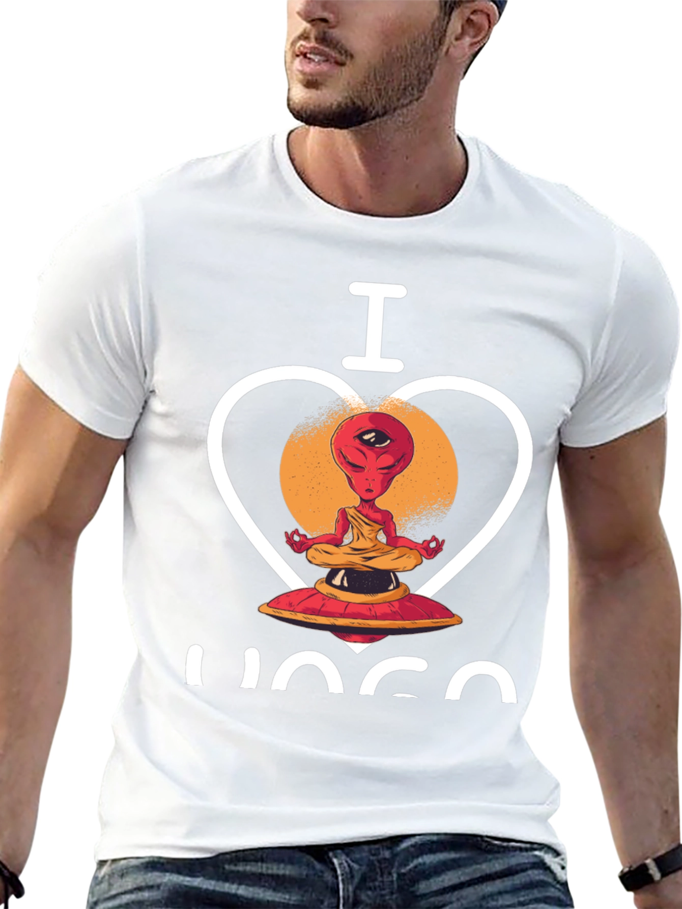 I Love Yoga Alien Graphic Tee