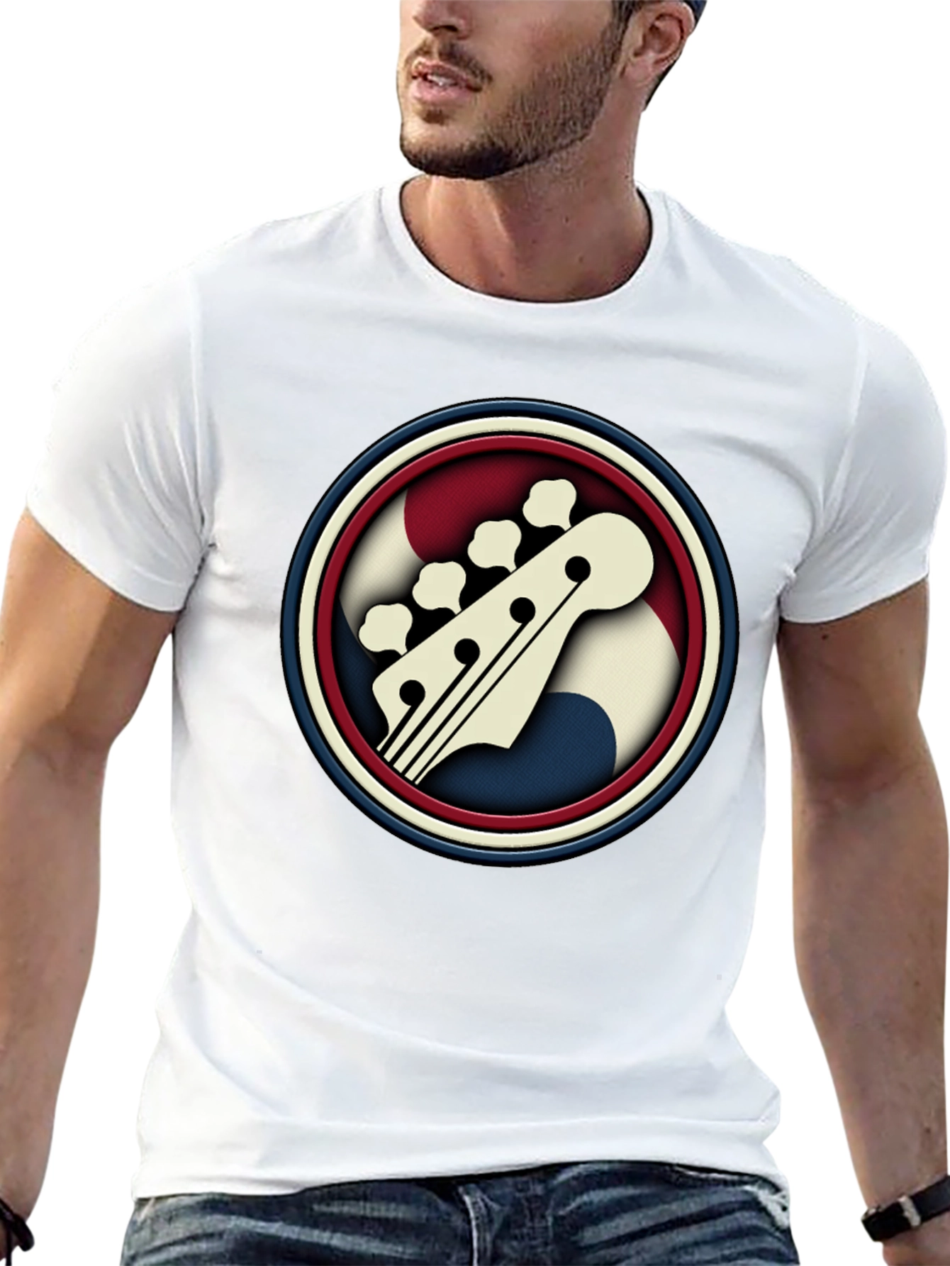 Retro Bass Guitar T-Shirt - Cool Music Tee