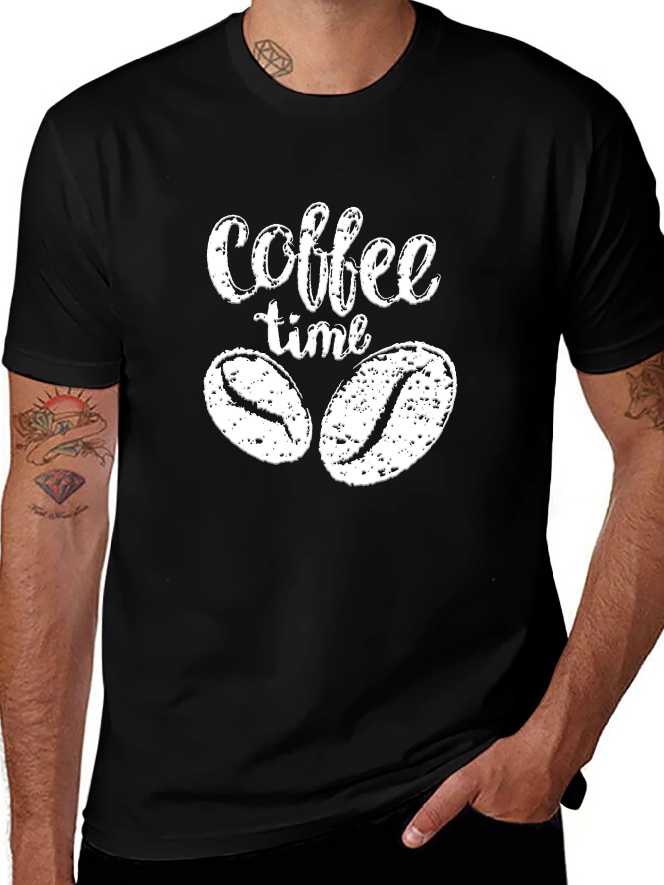 Coffee Time Black Graphic T-Shirt