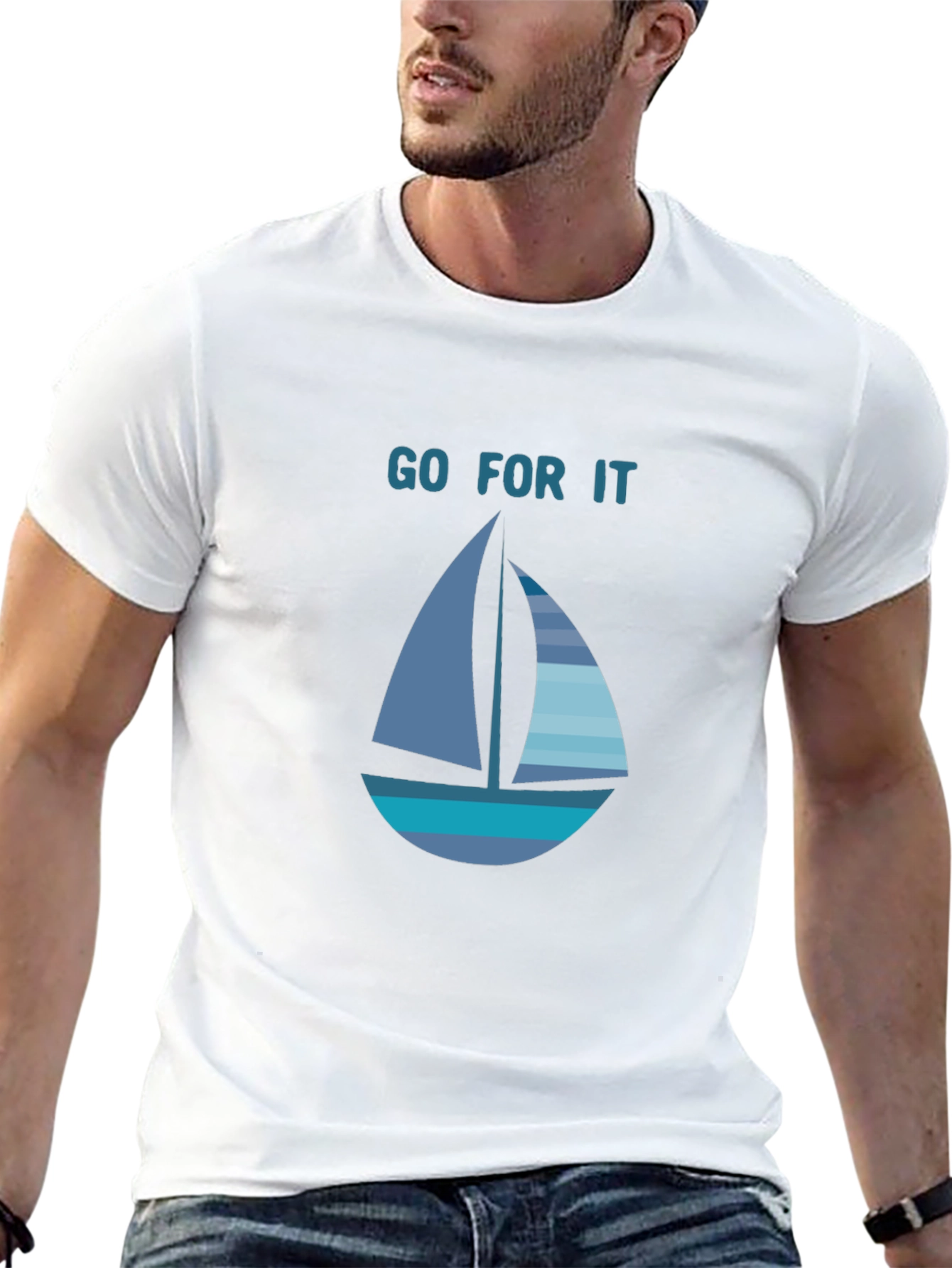 Go For It Sailboat Graphic T-Shirt