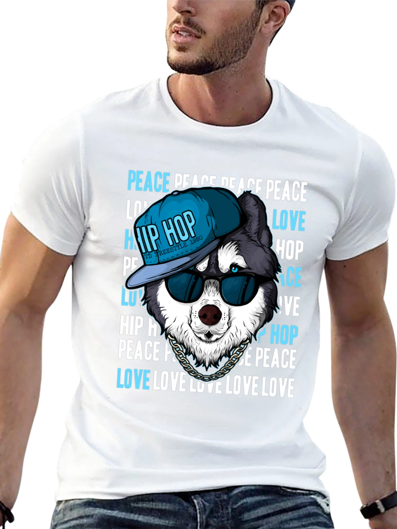 Hip Hop Husky T-Shirt - Peace & Love Tee