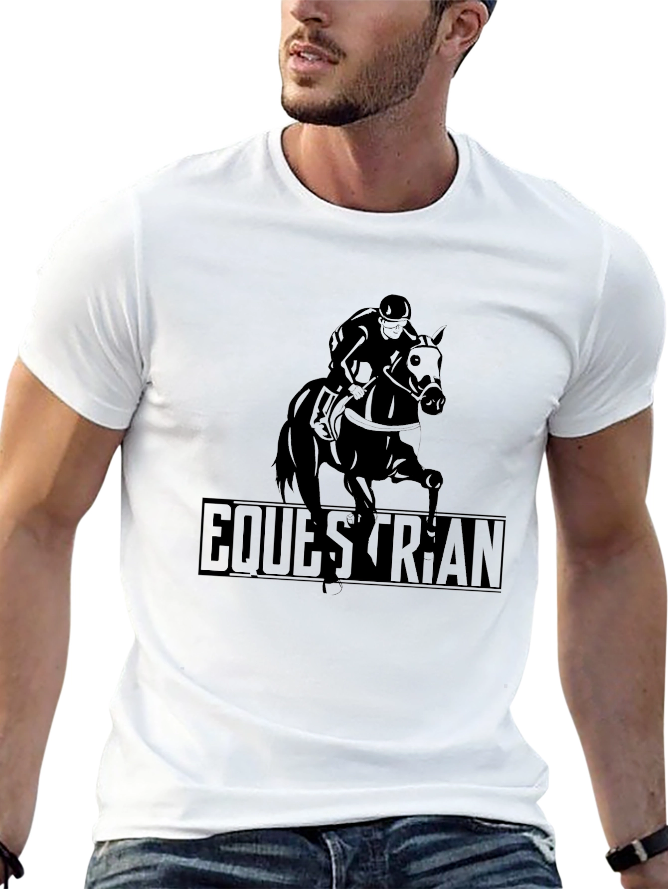 Equestrian Rider T-Shirt - Black Horse Riding Tee