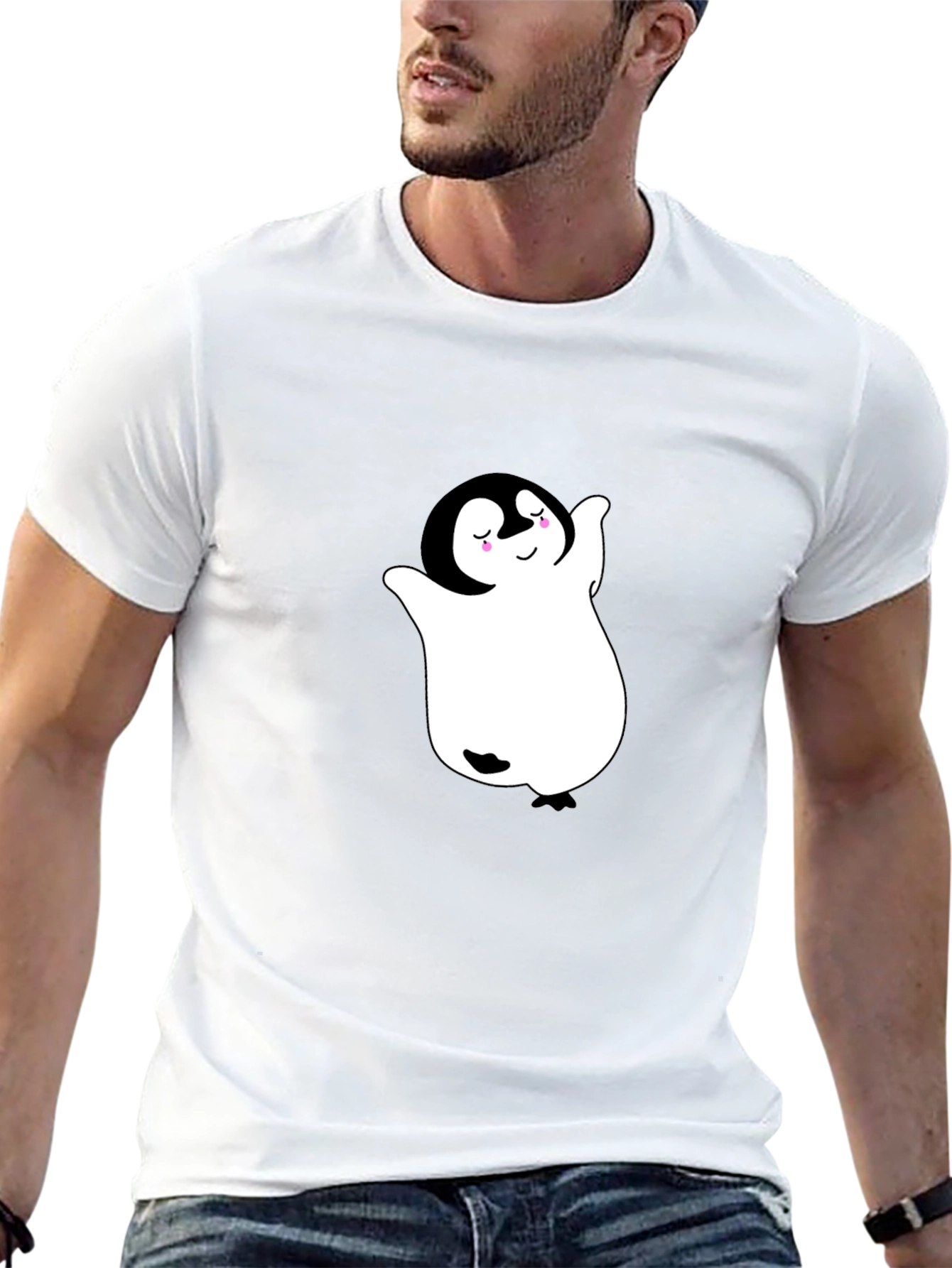 Cute Penguin Ghost Black T-Shirt