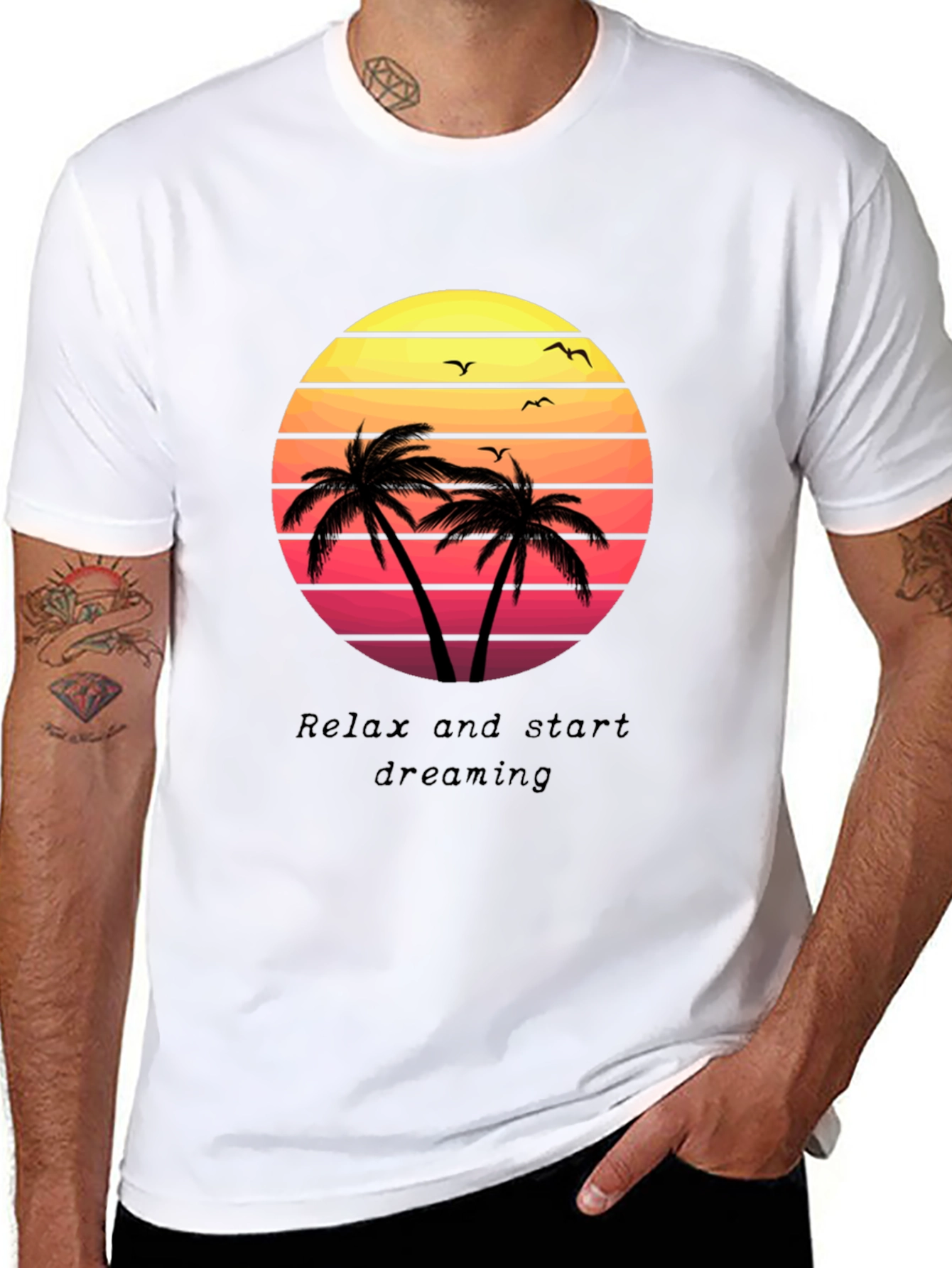 Tropical Sunset T-Shirt: Relax & Dream