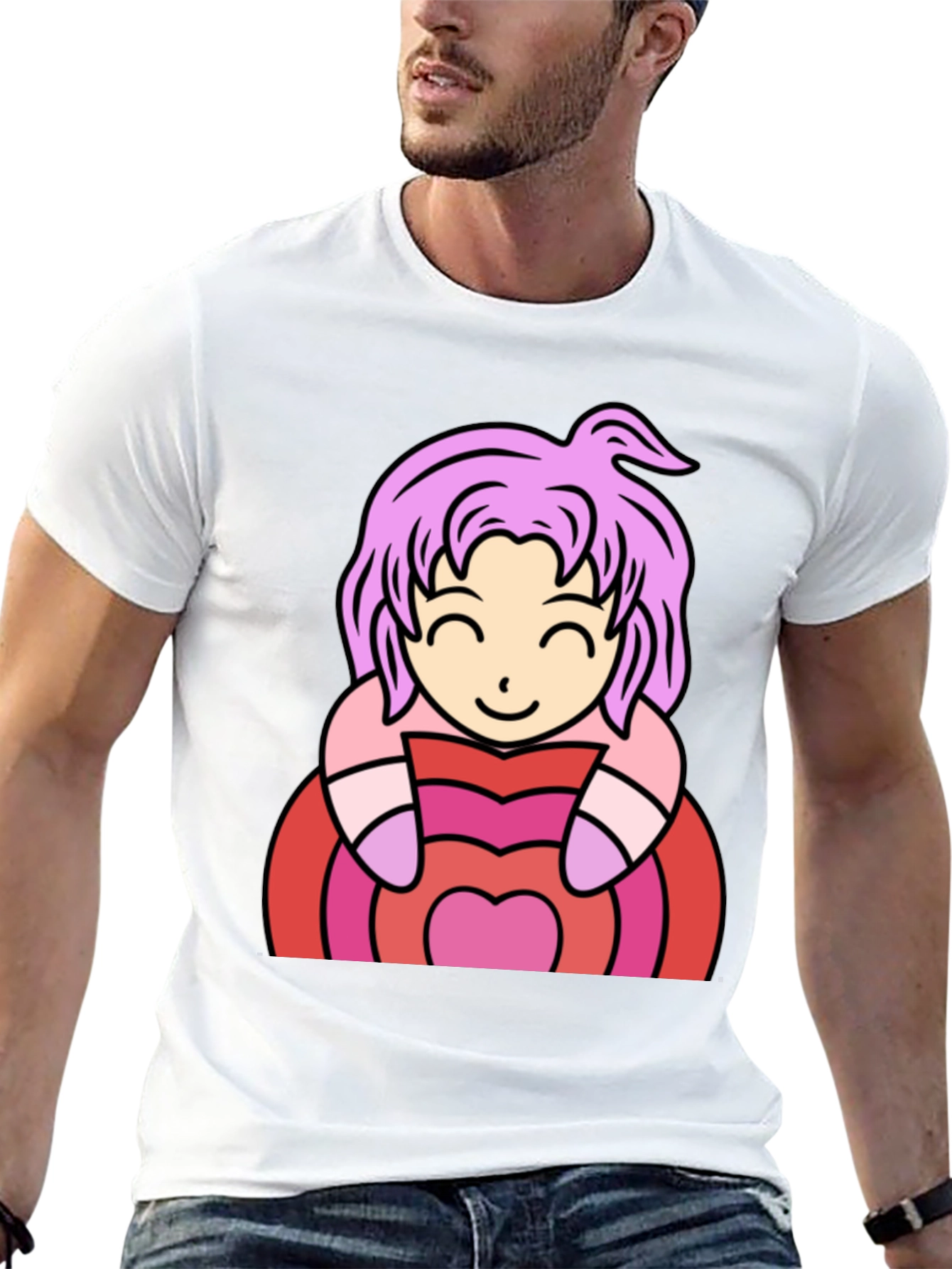 Anime Girl Heart T-Shirt - Cute & Stylish