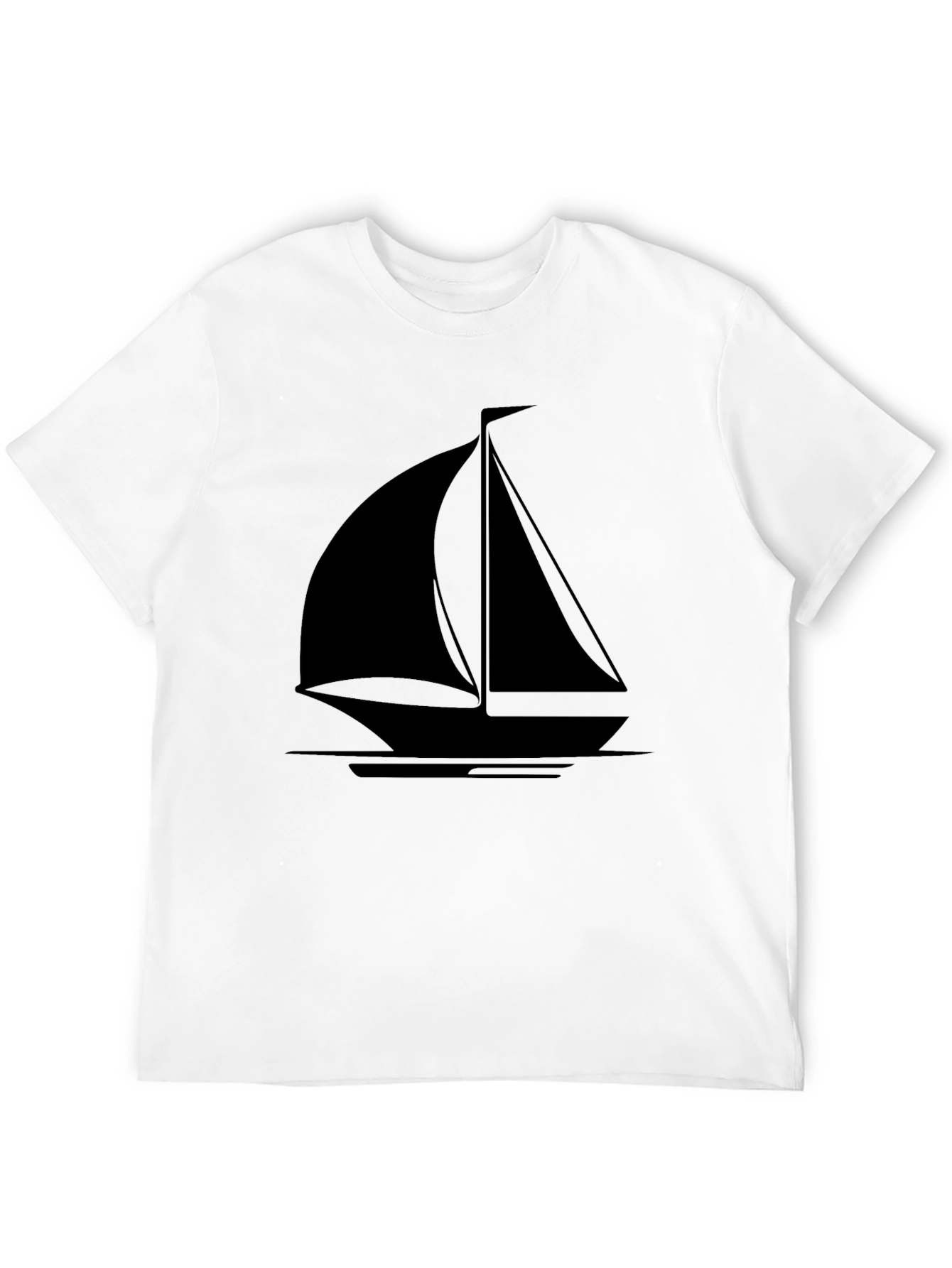 Sailboat Graphic T-Shirt - Black Cotton Tee