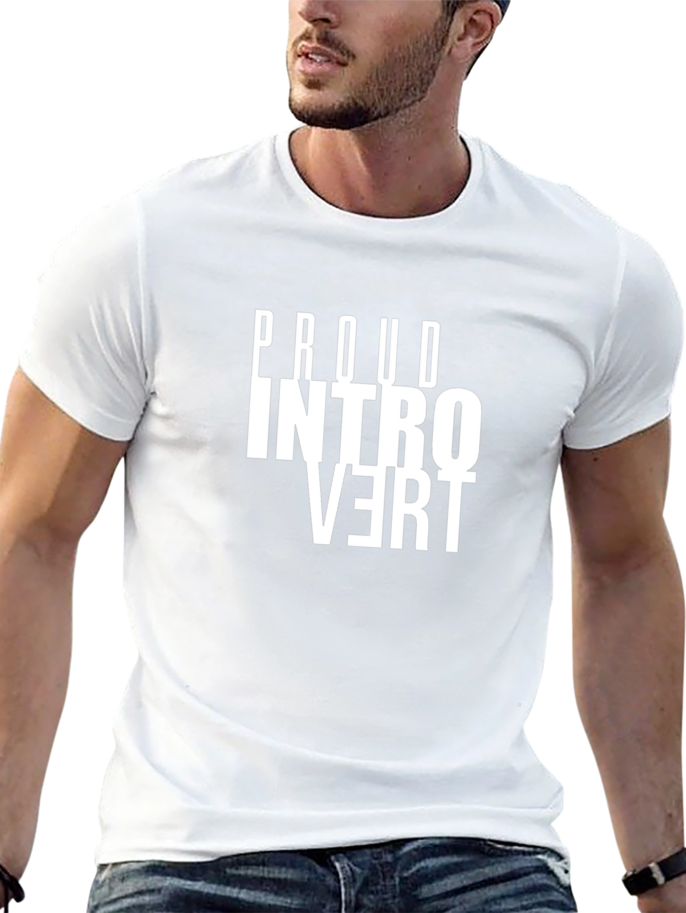 Proud Introvert Graphic Tee - Black Cotton Comfort