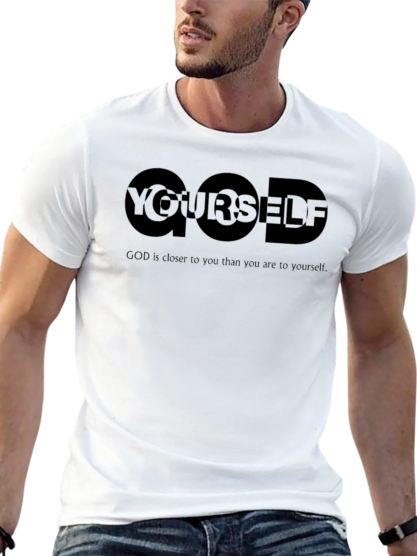 God Yourself Black Graphic T-Shirt