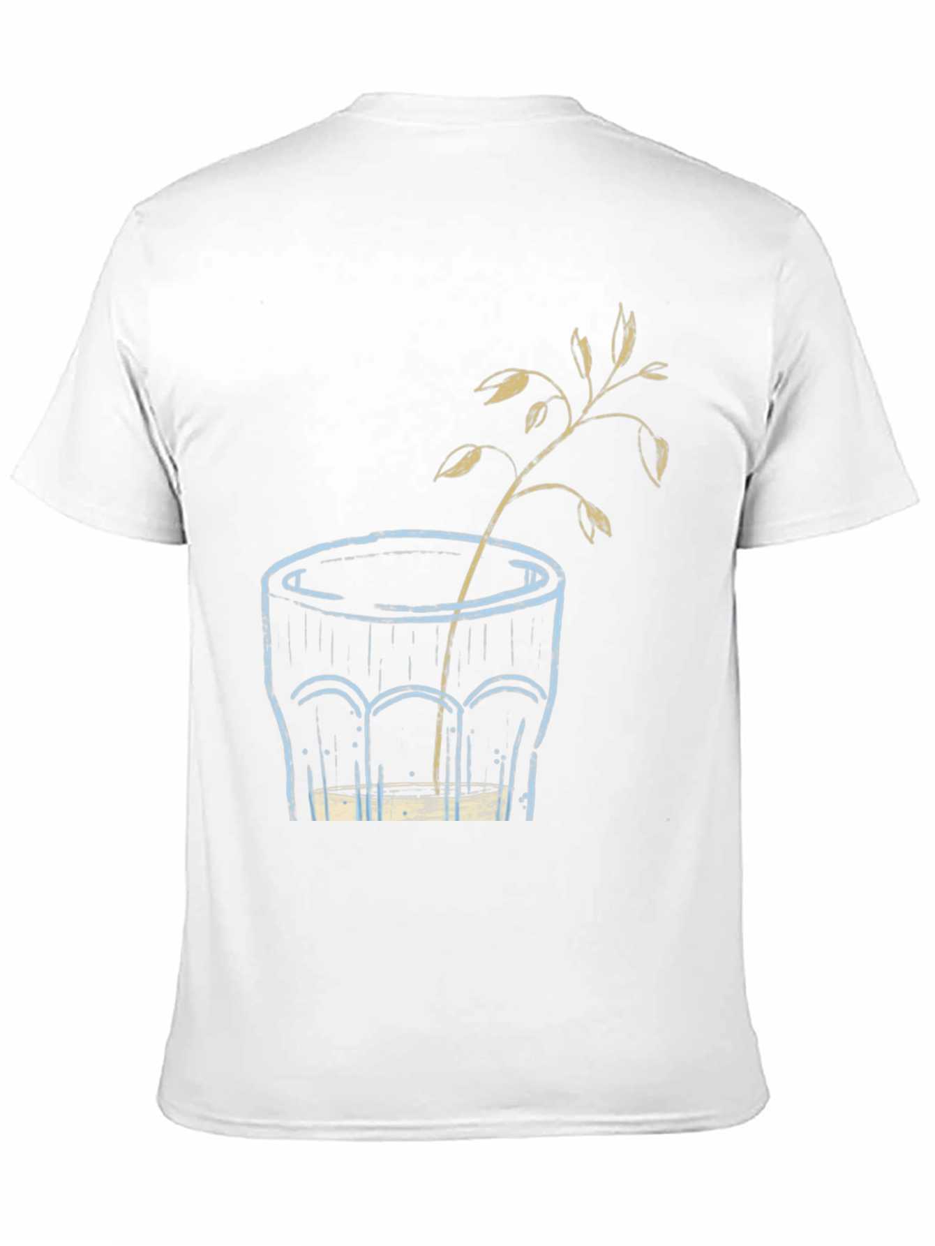Unique Graphic T-Shirt: Glass with Plant Art