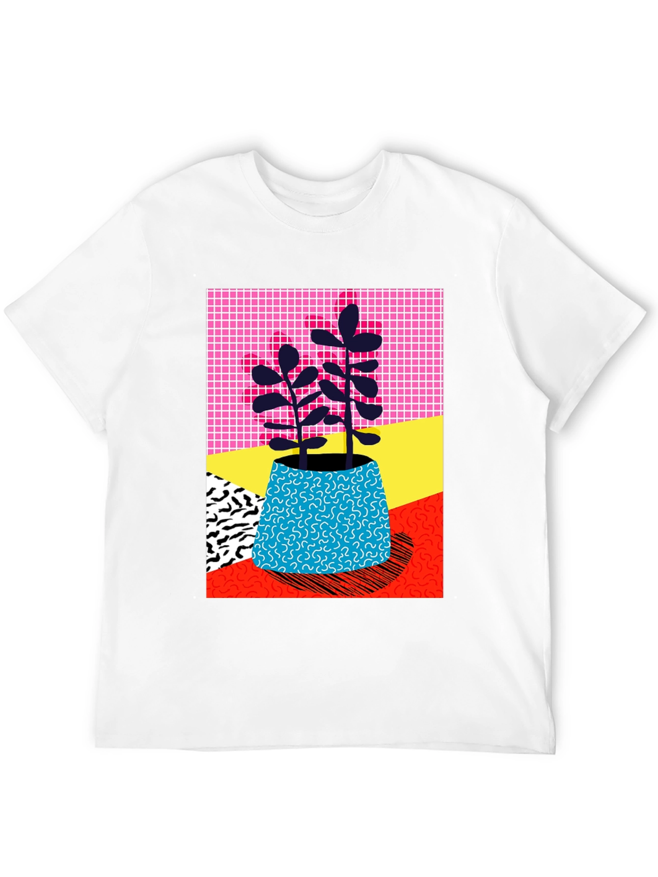 Retro Plant T-Shirt - Geometric Design