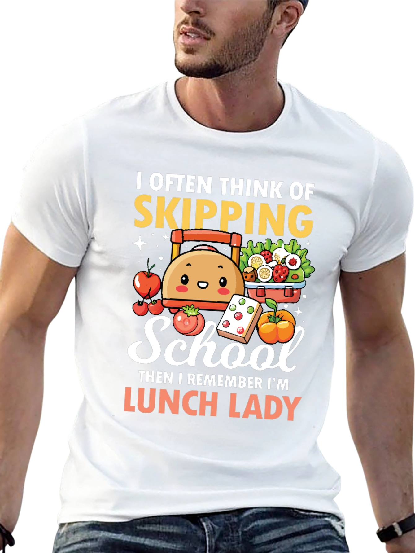 Lunch Lady T-Shirt - Skipping School Design