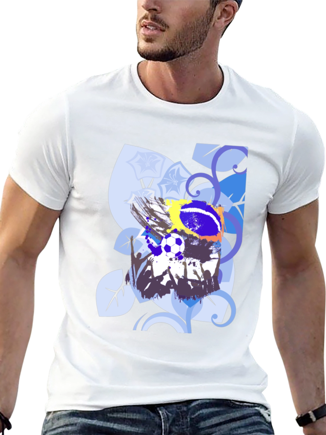 Soccer Fan Art Black T-Shirt