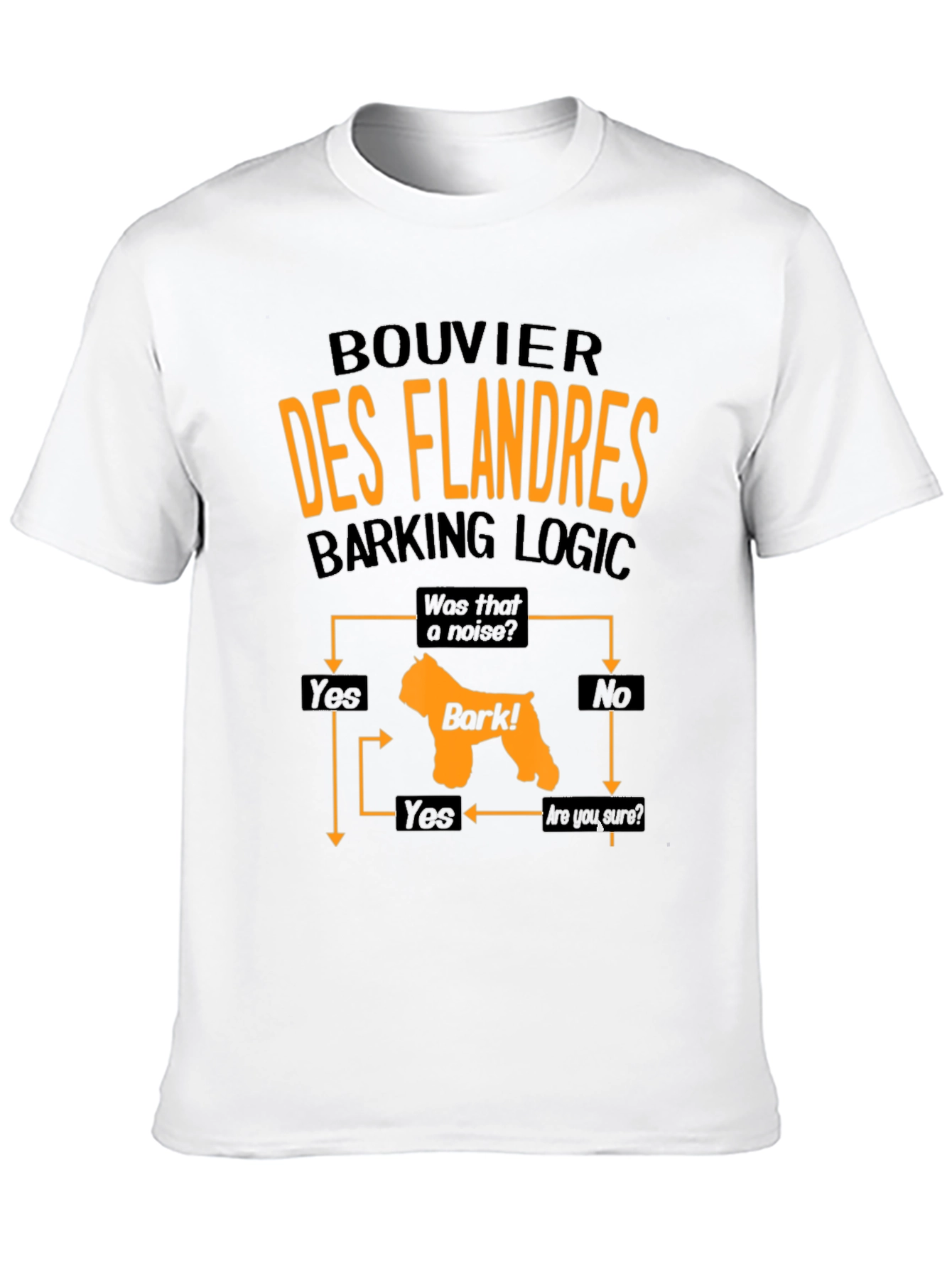 Bouvier Des Flandres Barking Logic Mens Black T-Shirt