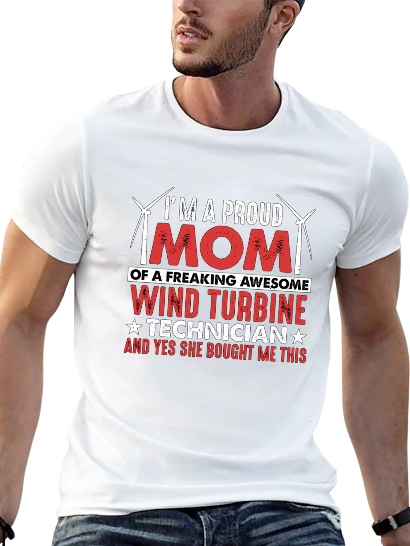 Proud Mom Wind Turbine Technician T-Shirt