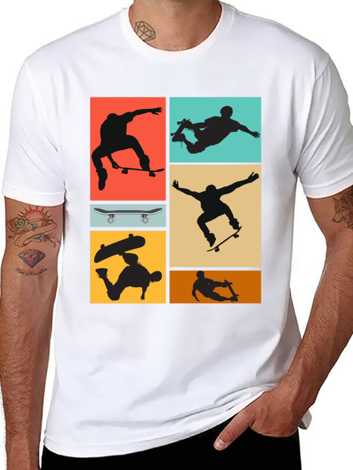 Skateboard Silhouette Graphic Tee
