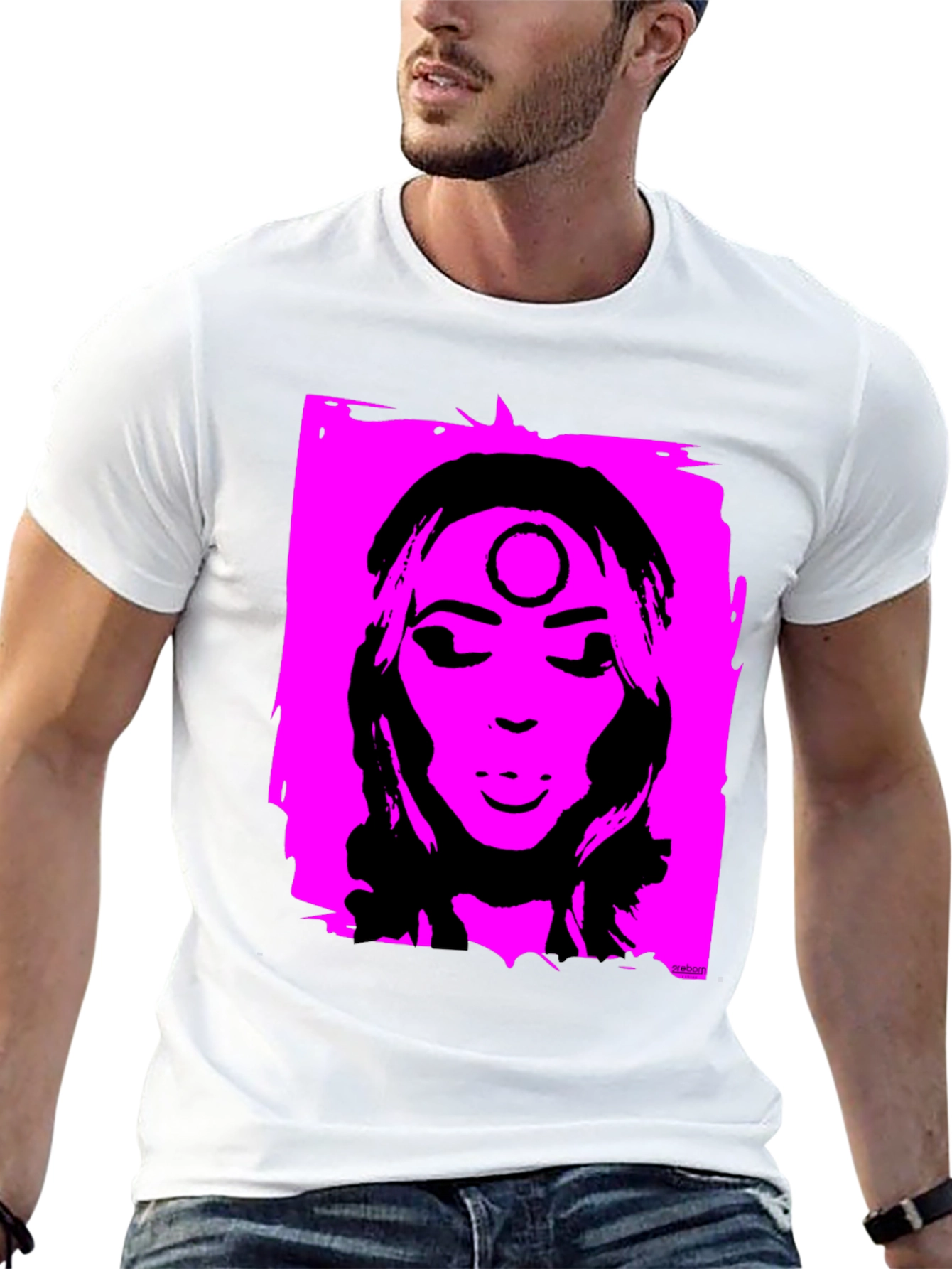 Unique Graphic T-Shirt - Pink & Black Design