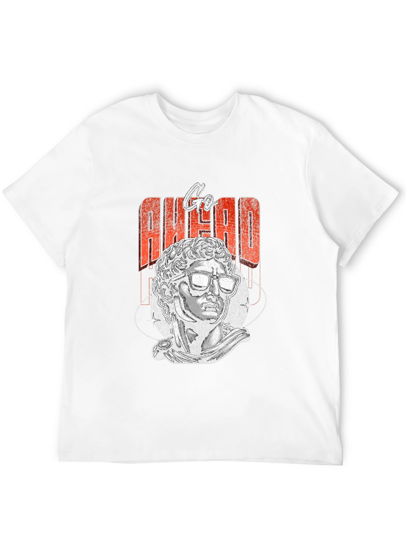 Go Ahead Graphic Tee - Cool Statue Design