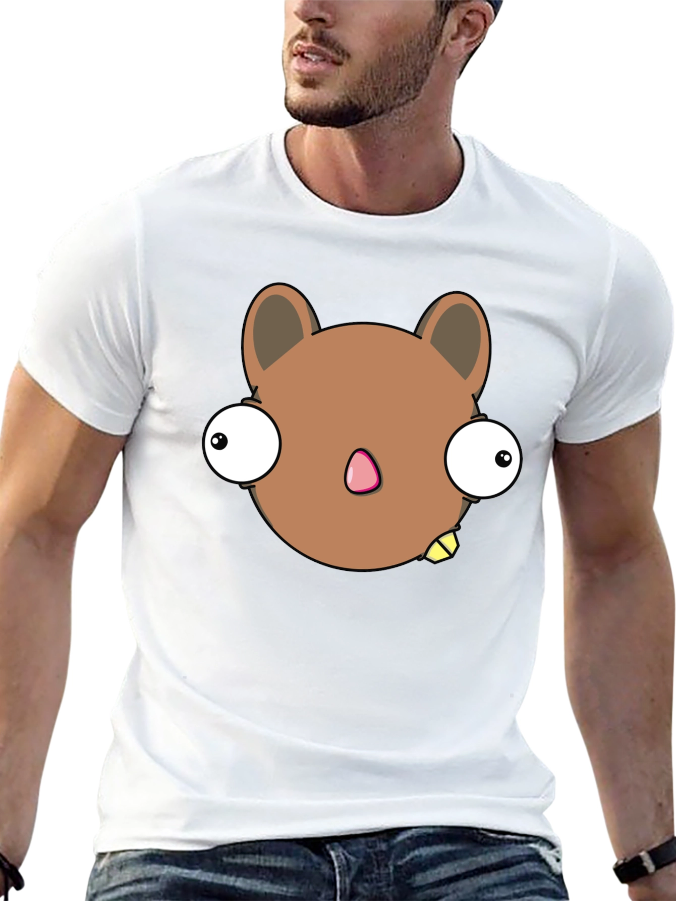 Funny Cartoon Animal Black Graphic T-Shirt