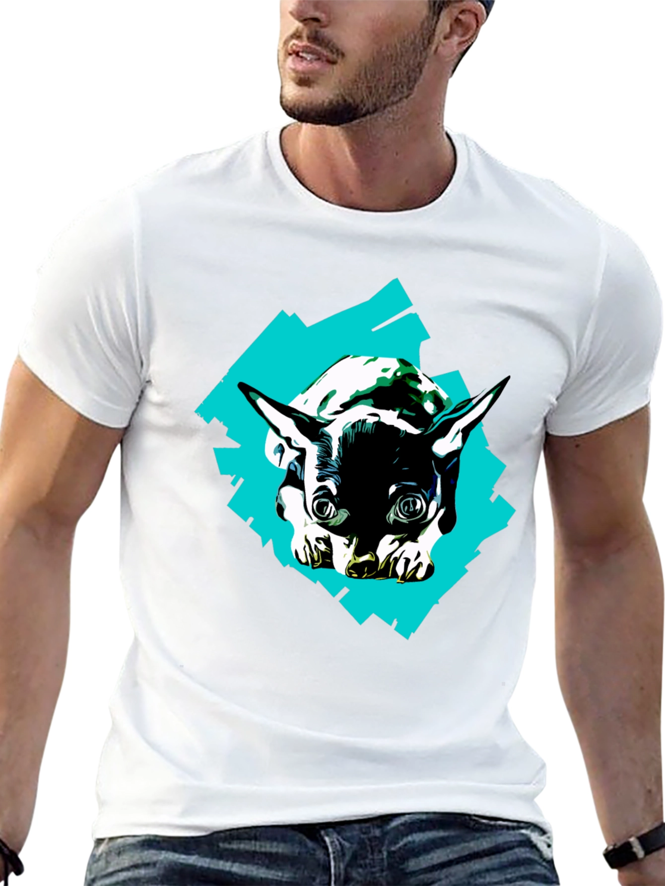 Dog Graphic Tee - Unique Design on Black