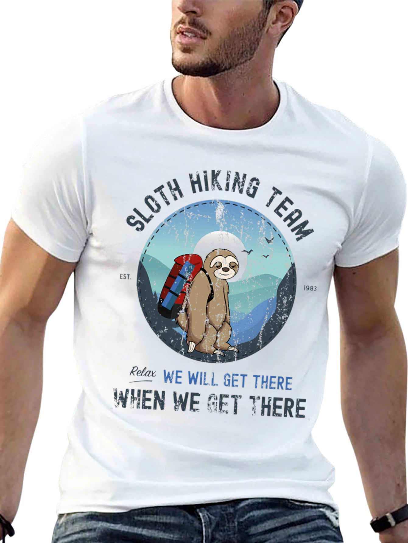 Sloth Hiking Team Graphic Tee