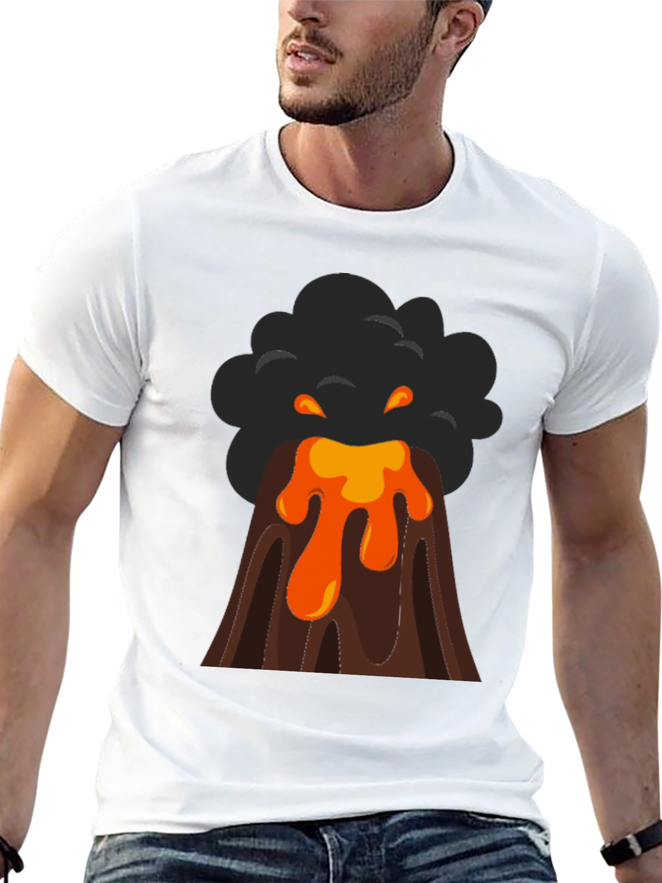 Volcano Eruption Graphic Print Tee