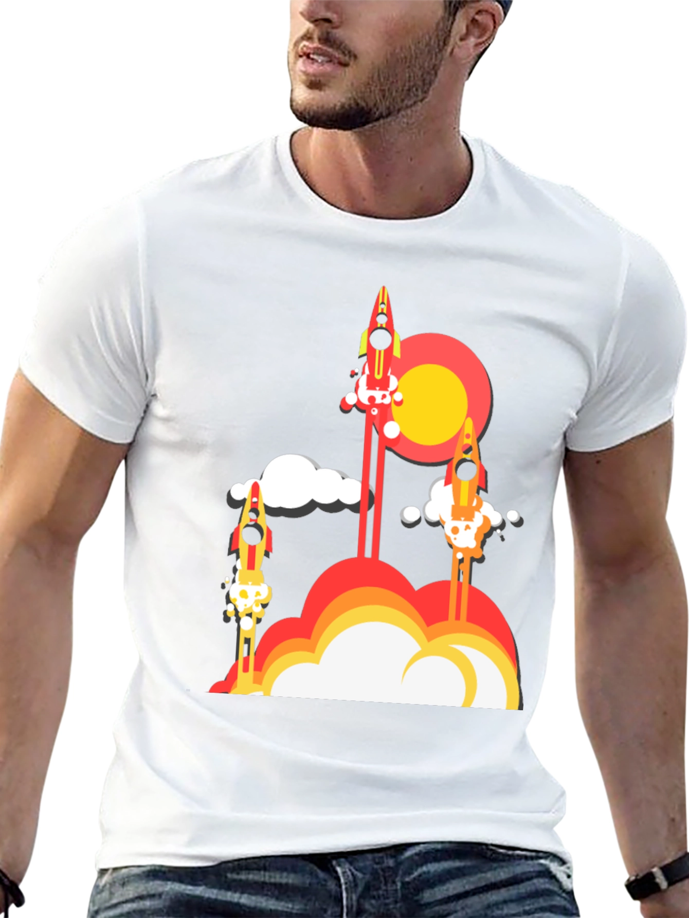 Rocket Launch Graphic Tee - Retro Style