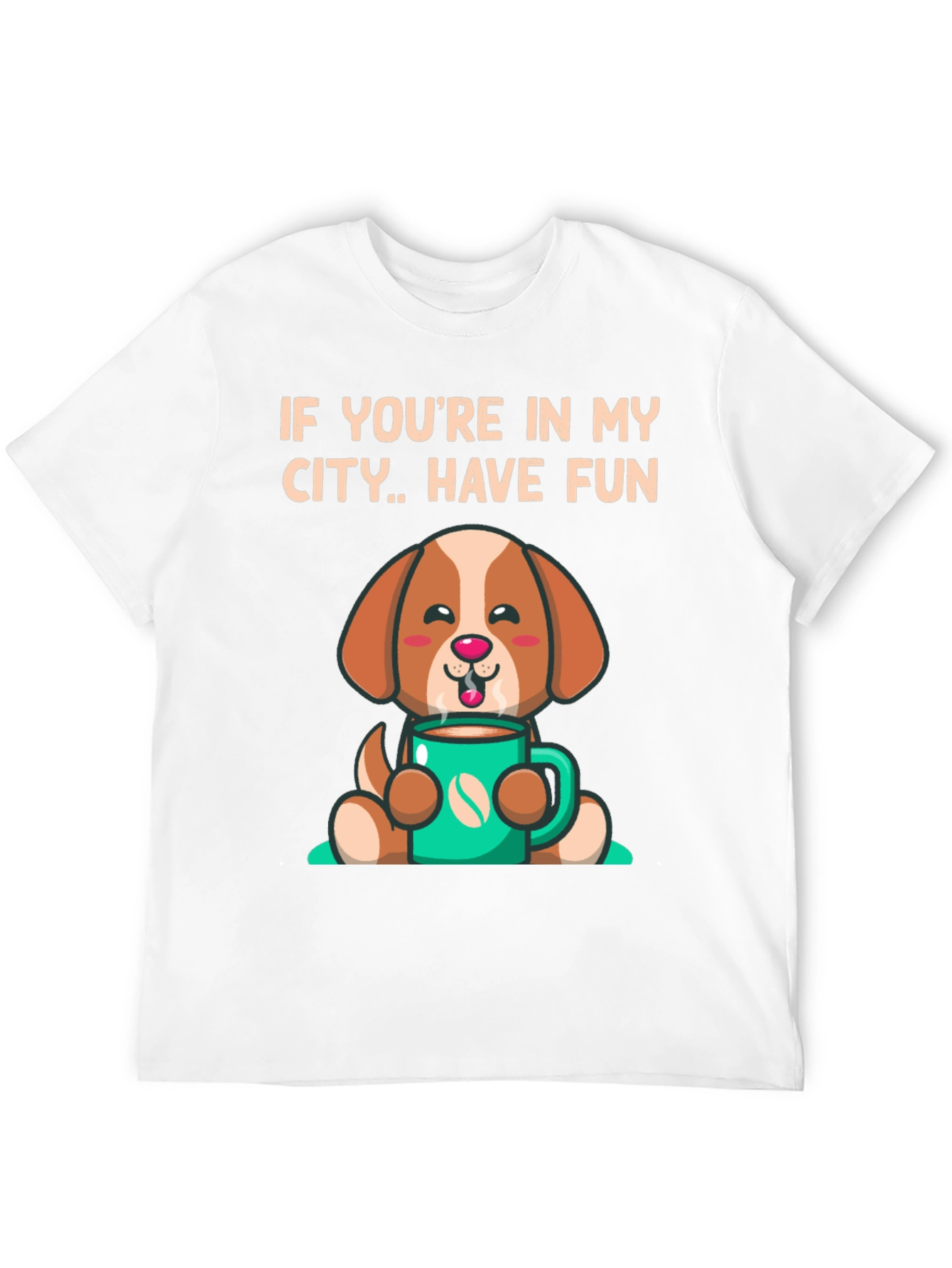 Cute Dog Coffee City T-Shirt
