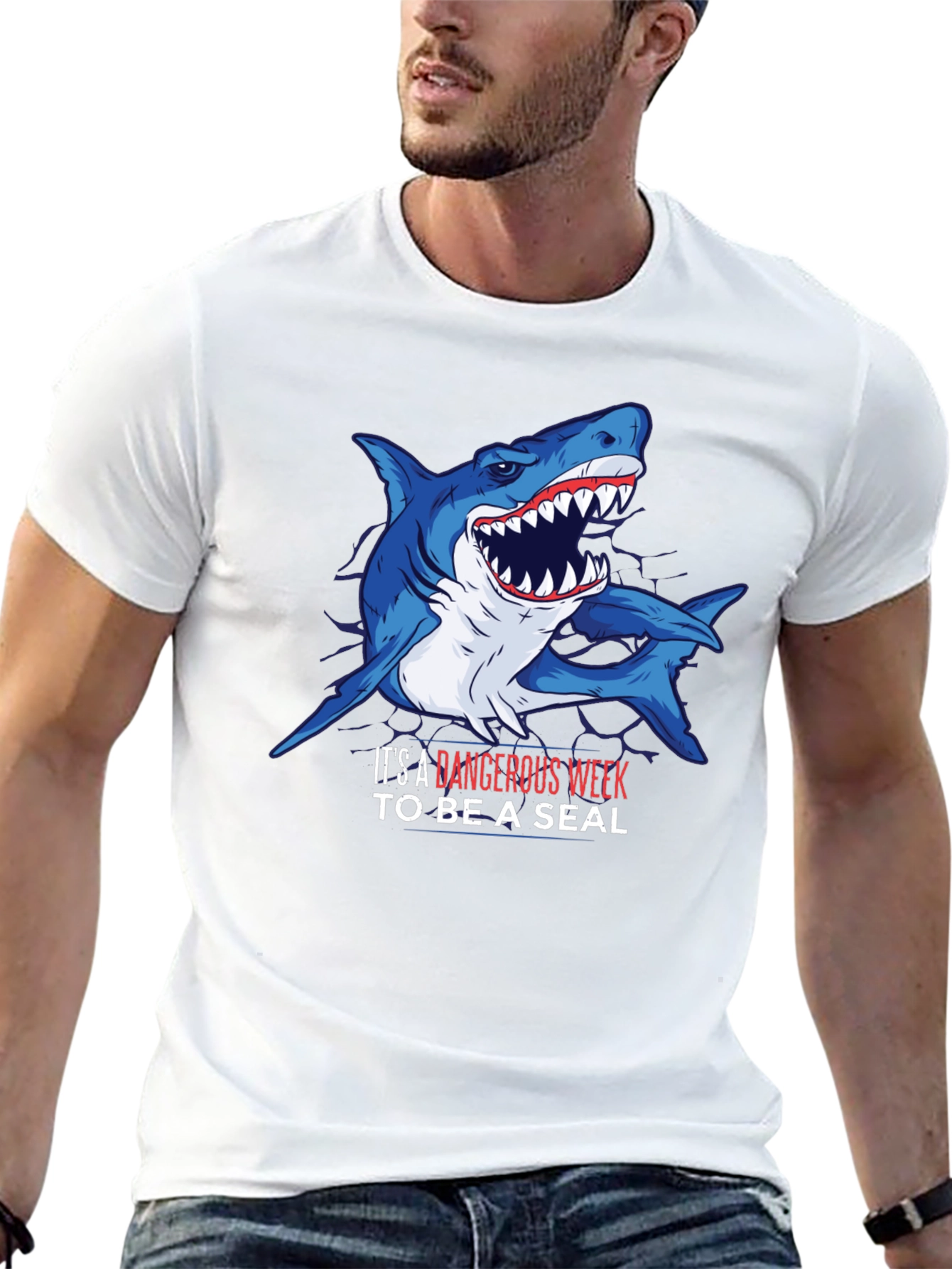 Dangerous Shark Week T-Shirt - Mens Black Tee
