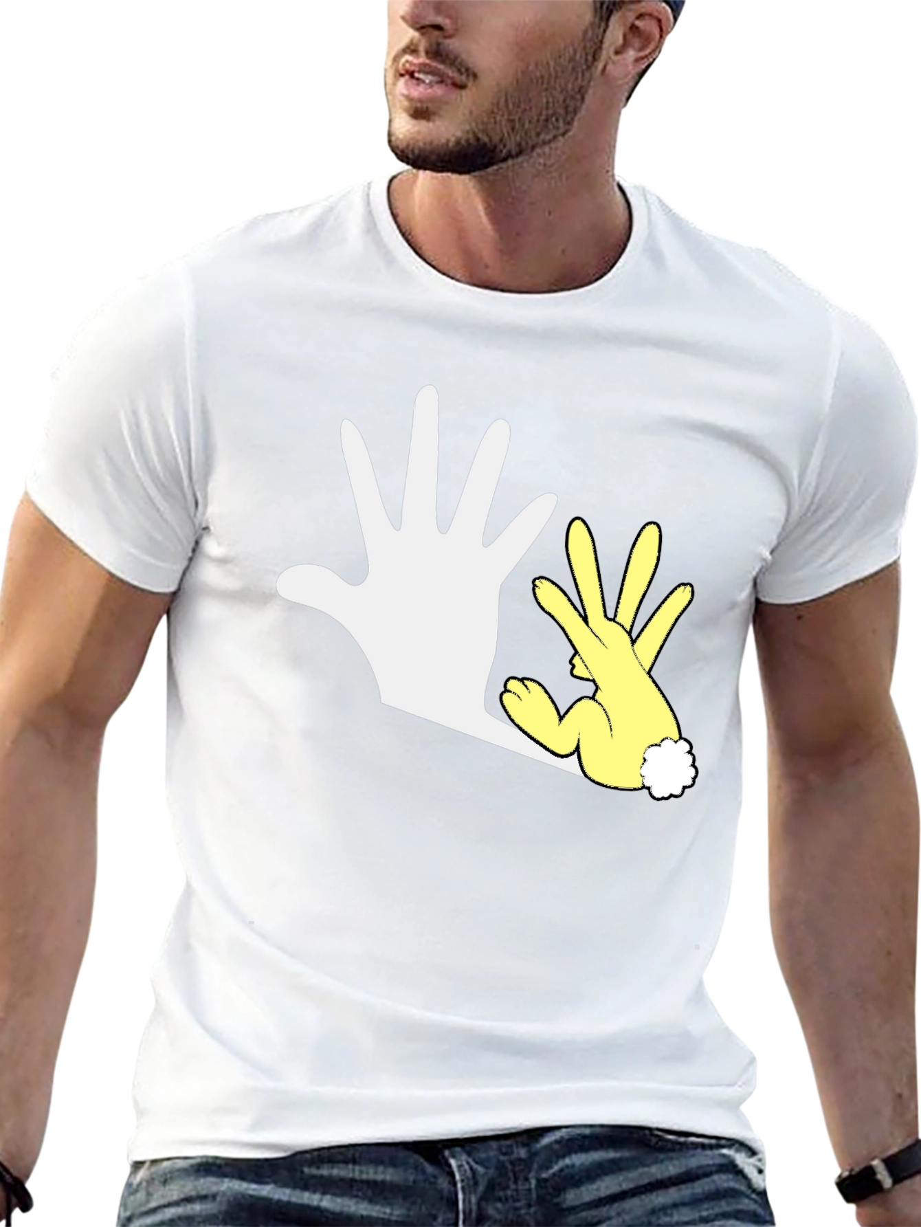 Hand Shadow Bunny Graphic Tee