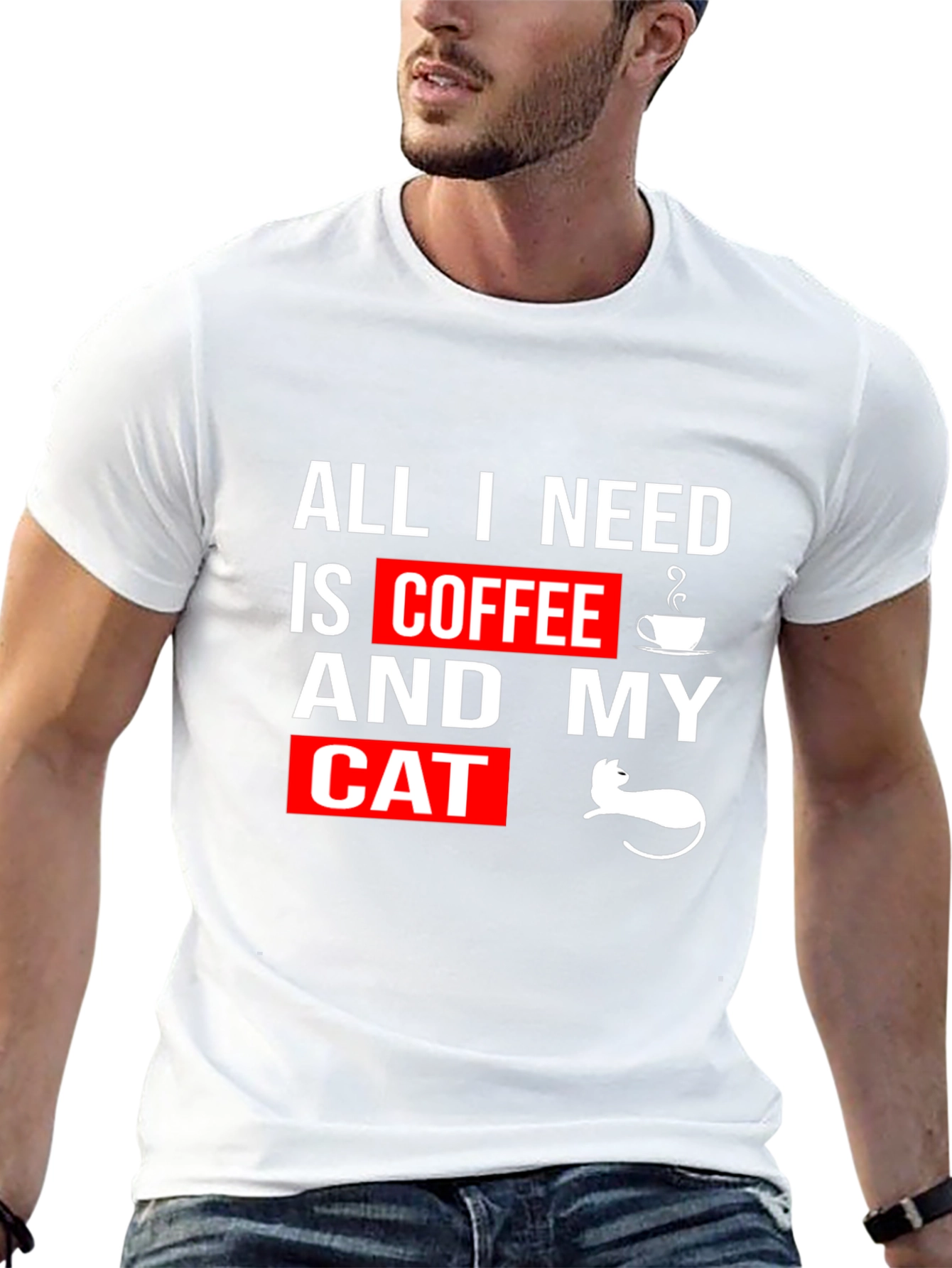 Coffee and Cats T-Shirt - Black Graphic Tee