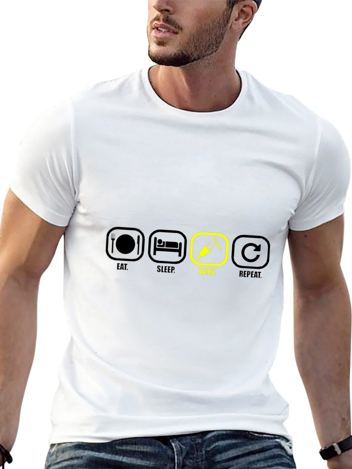 Eat Sleep Wire Repeat Graphic T-Shirt