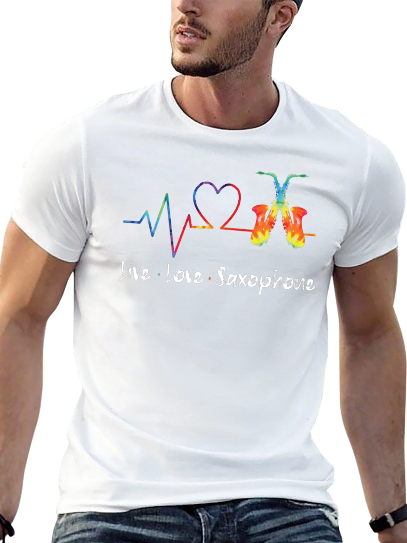 Live Love Saxophone Graphic Tee