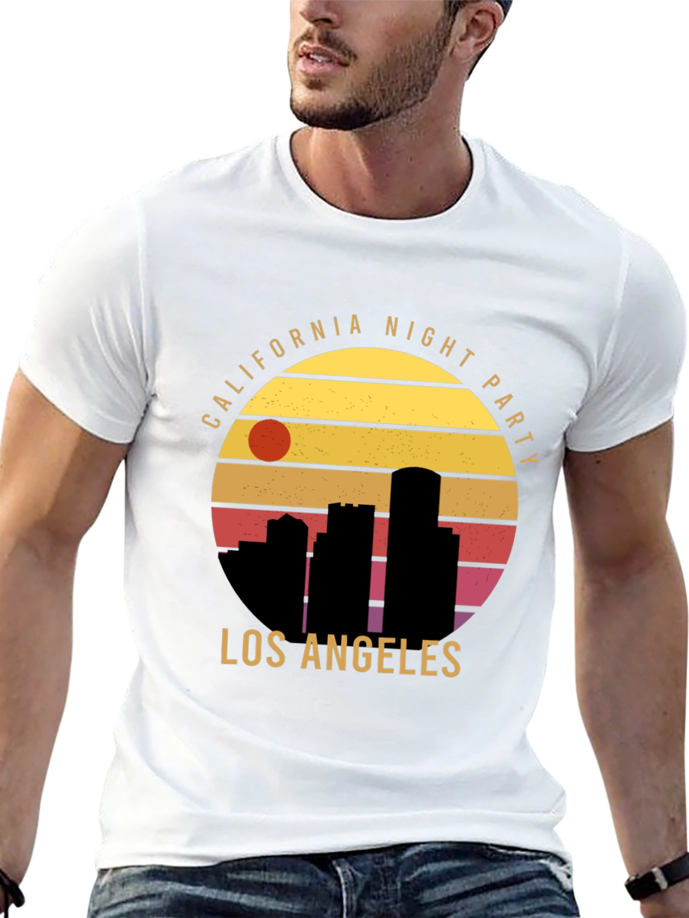 California Night Party T-Shirt Los Angeles Black