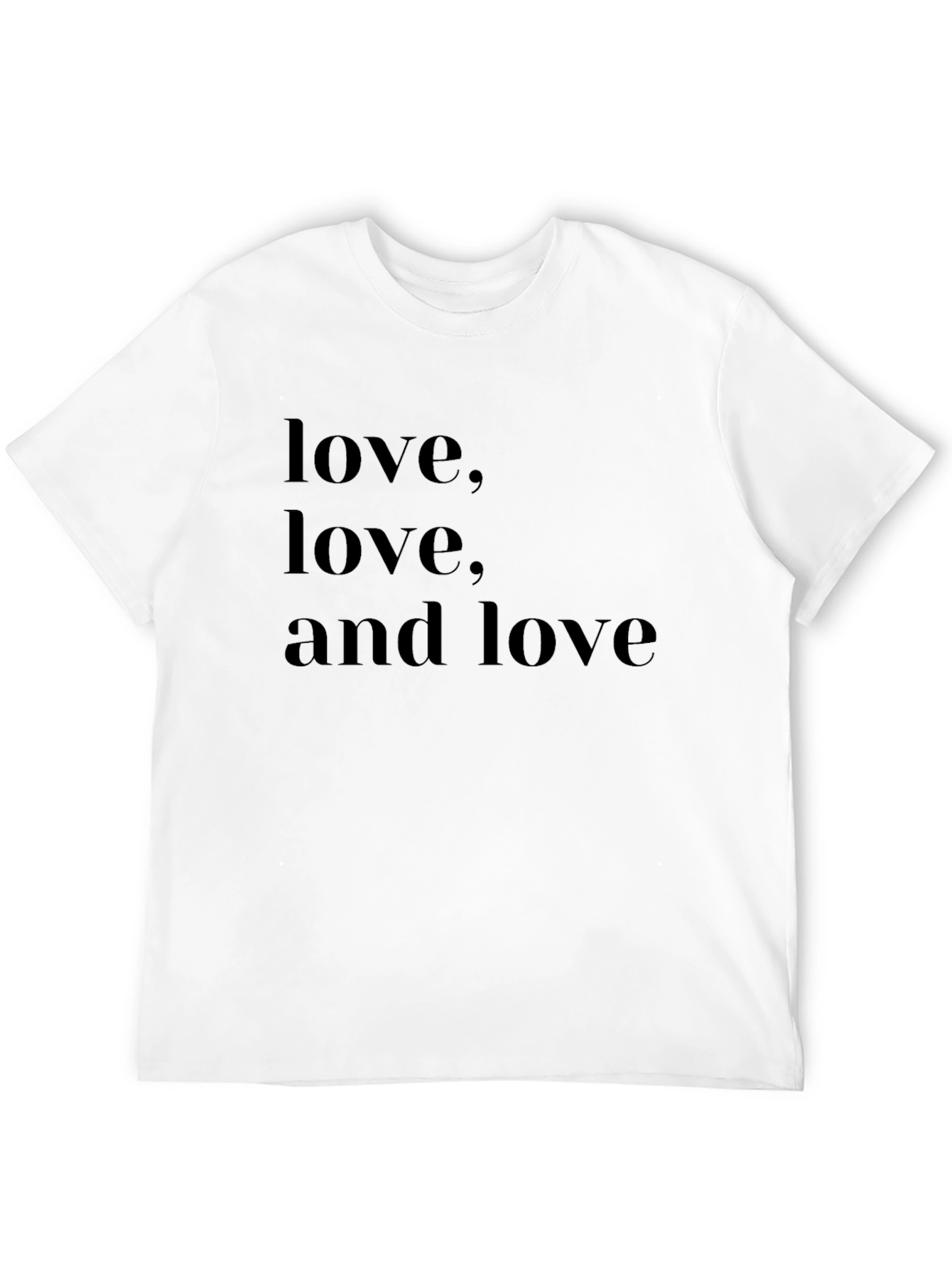Love Print Black Cotton T-Shirt