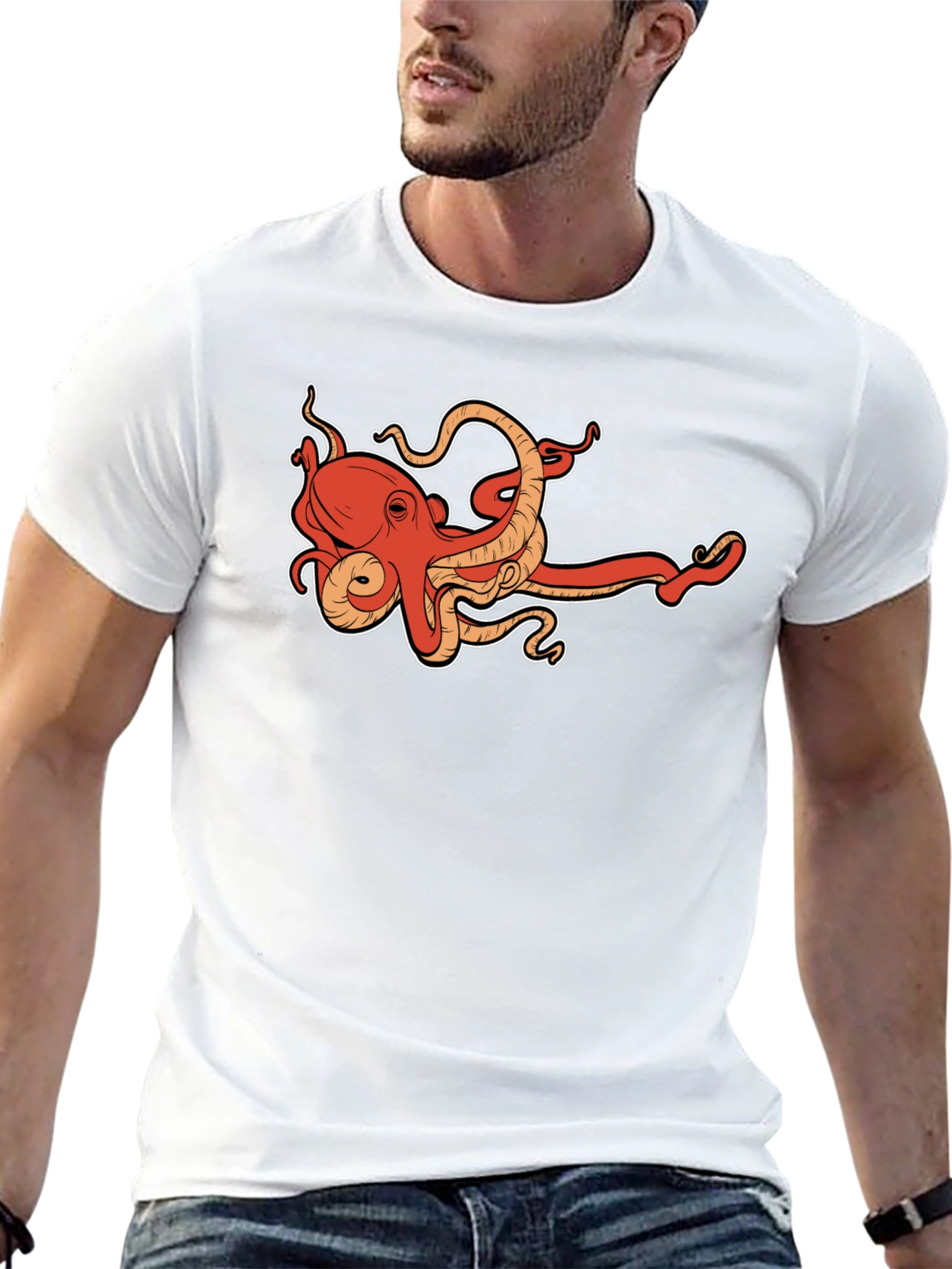 Octopus Graphic Tee - Cool Sea Creature Design