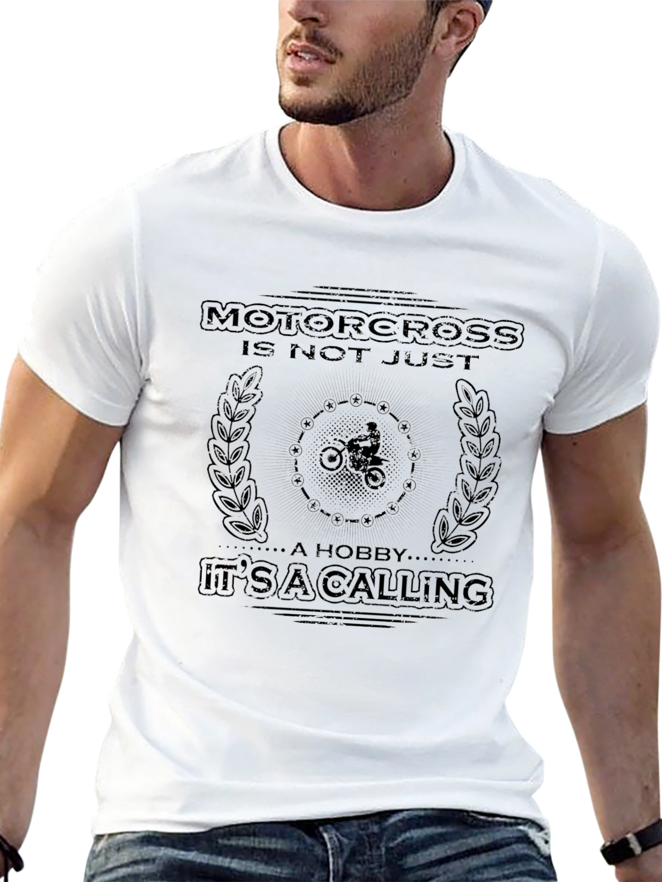 Motocross Calling Black Graphic T-Shirt