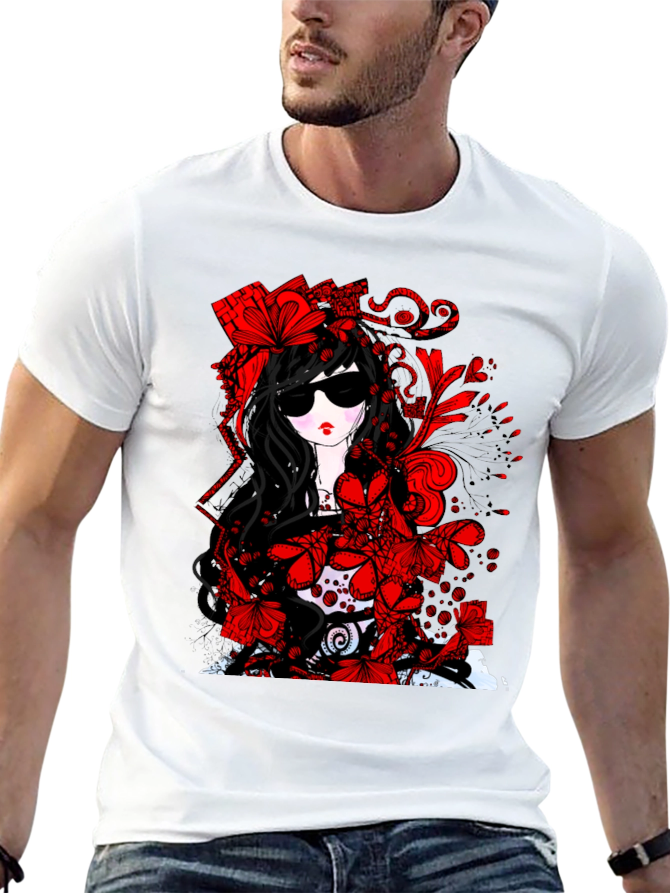 Gothic Floral T-Shirt - Dark & Stylish