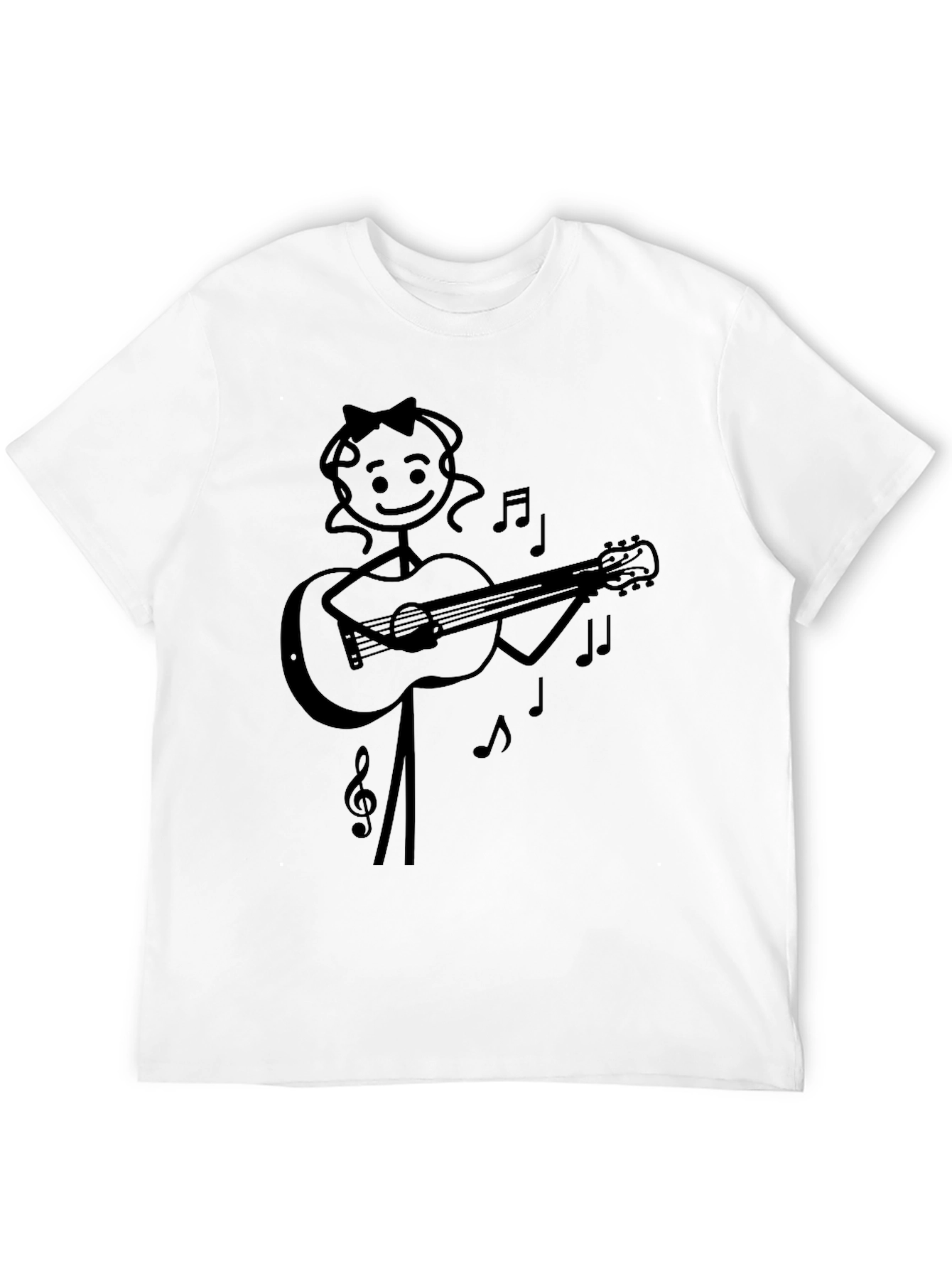 Guitar Girl Graphic Black T-Shirt
