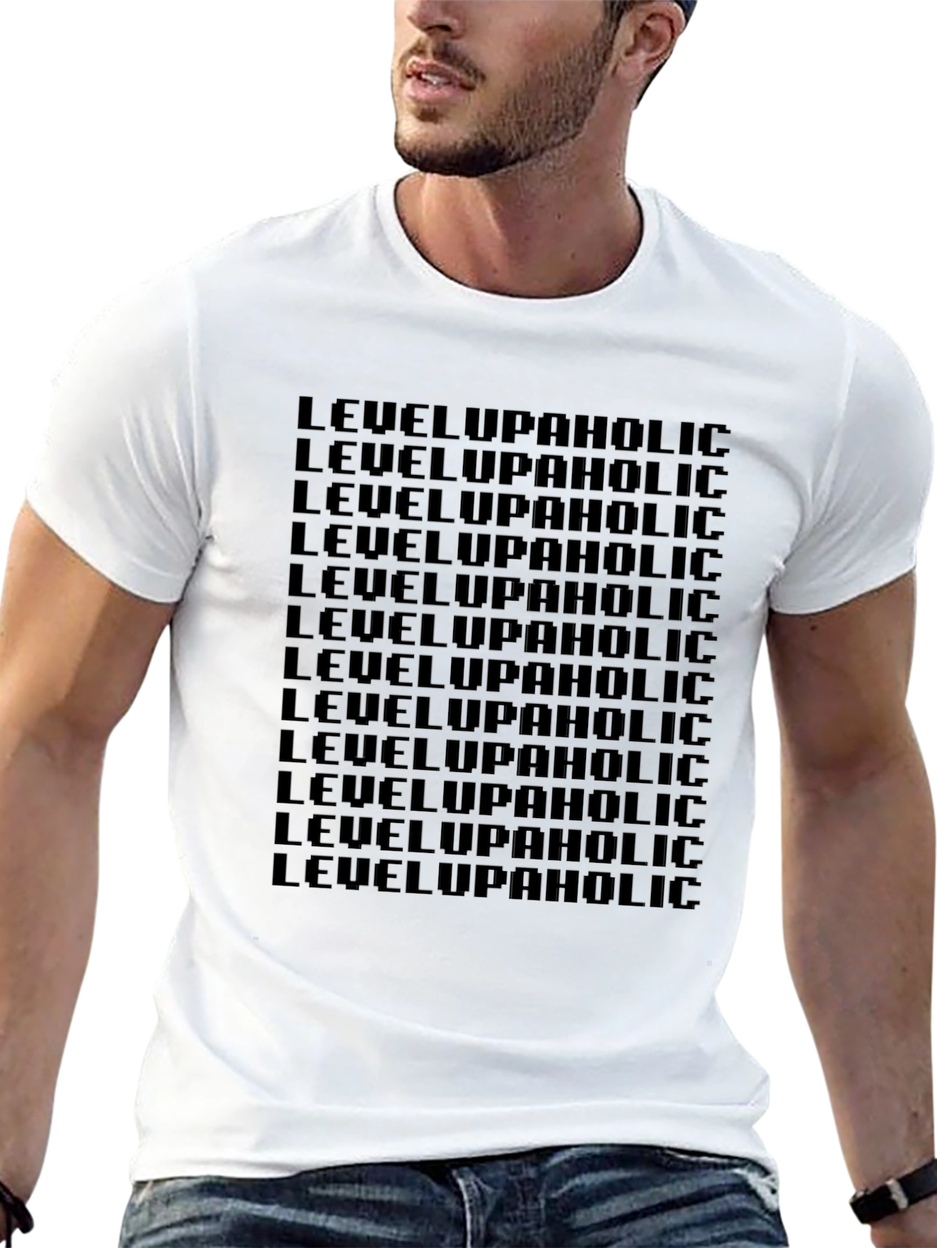 Level Upaholic Black Graphic Tee